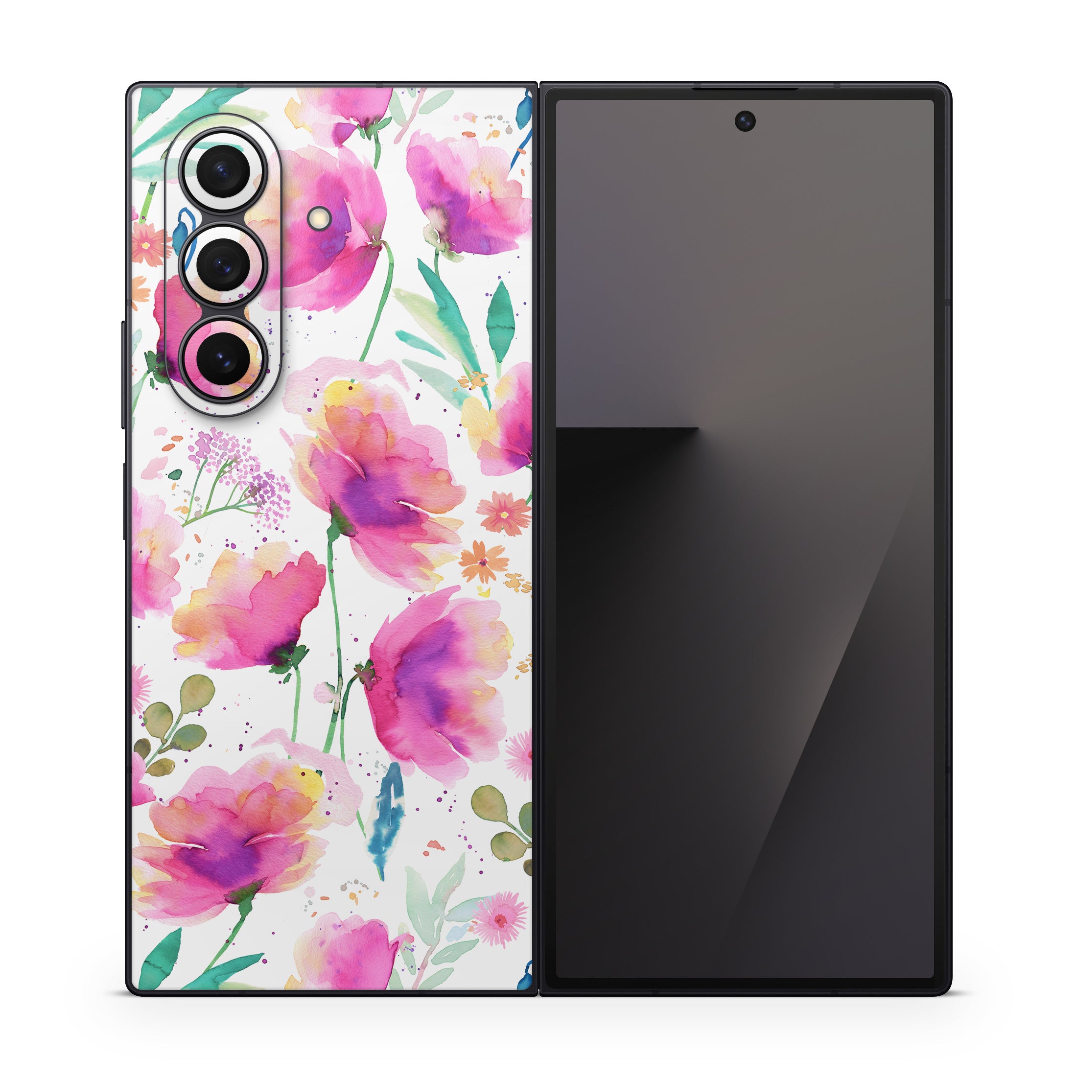 Abstract Pink Poppies - Samsung Galaxy Z Fold7 Skin
