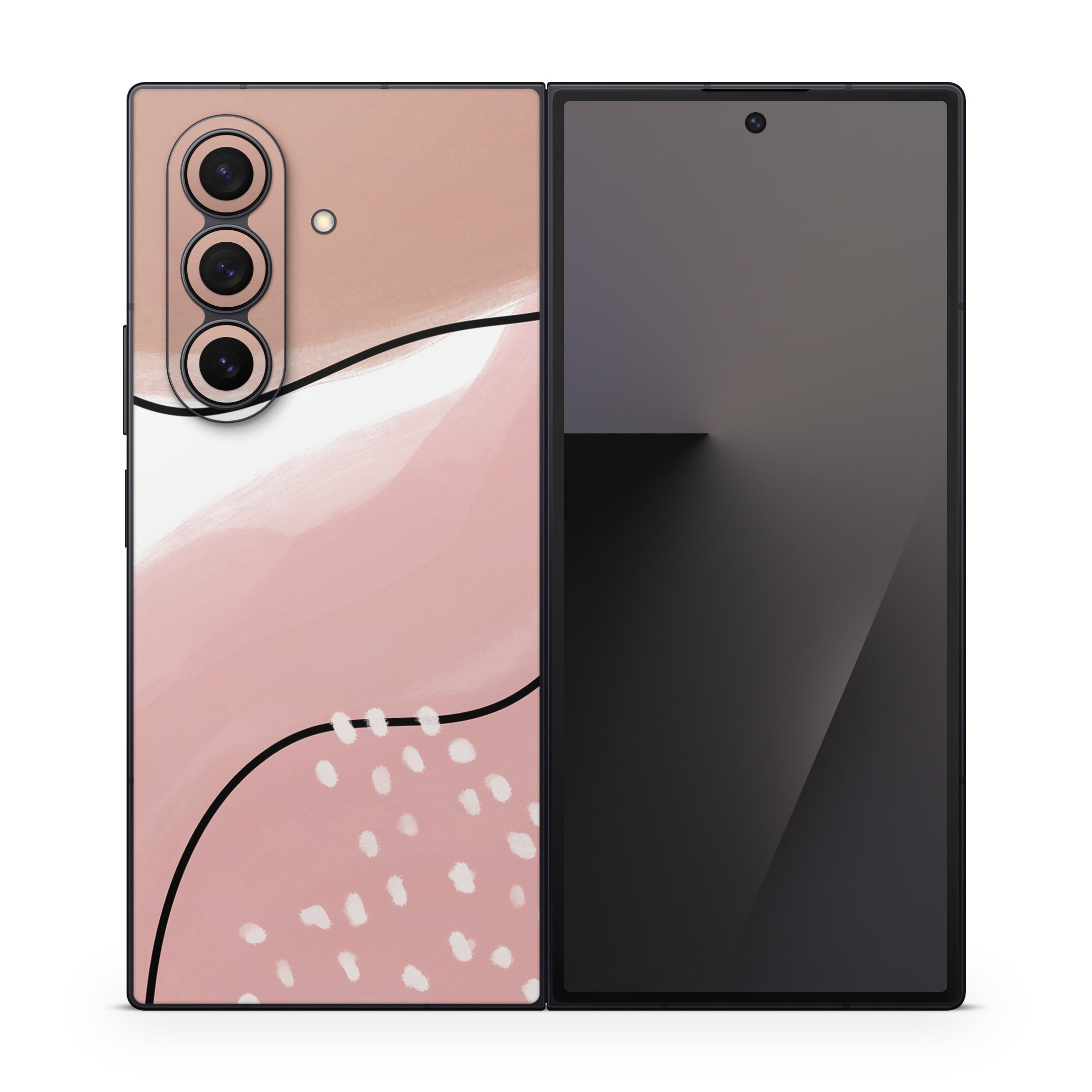 Abstract Pink and Brown - Samsung Galaxy Z Fold7 Skin