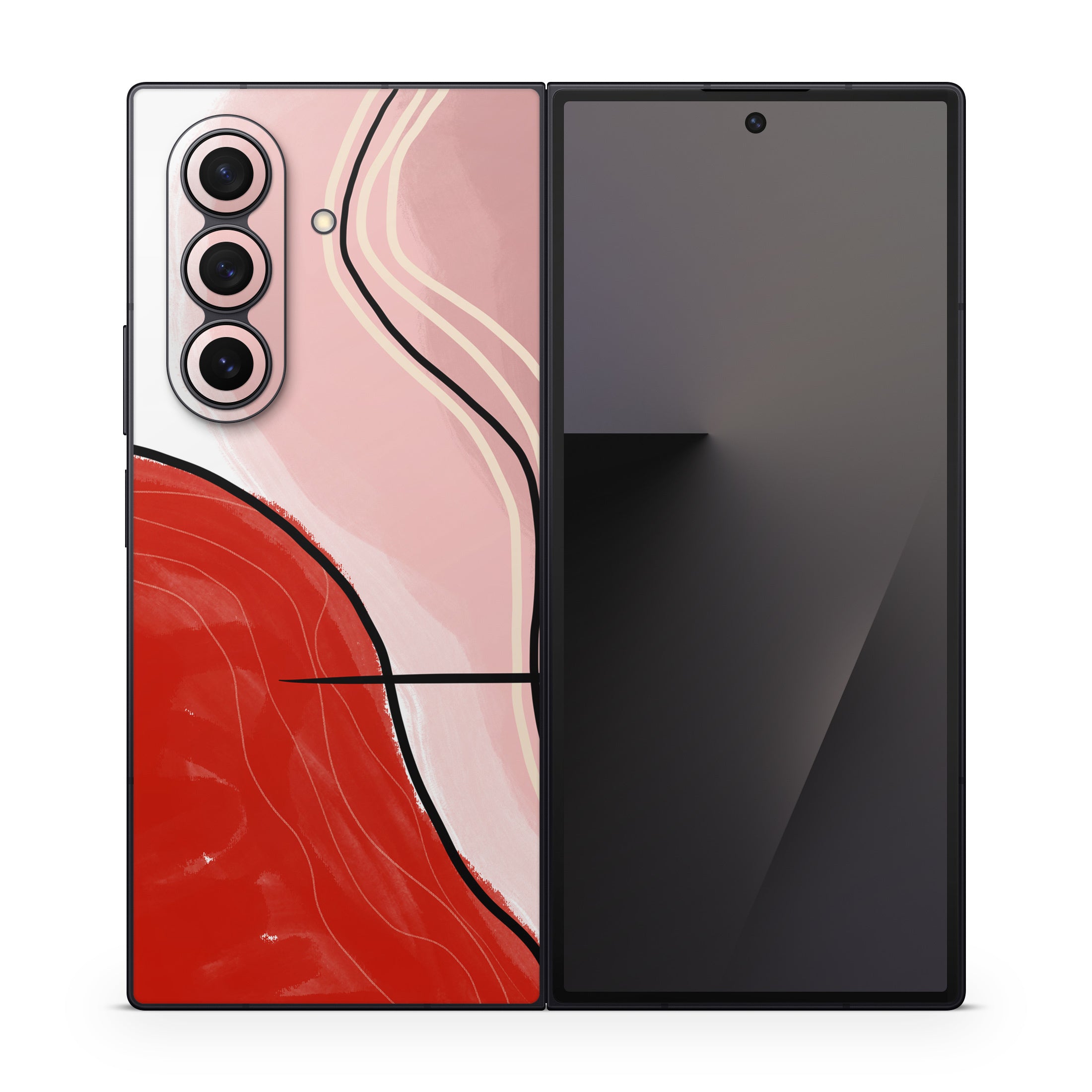 Abstract Red - Samsung Galaxy Z Fold7 Skin