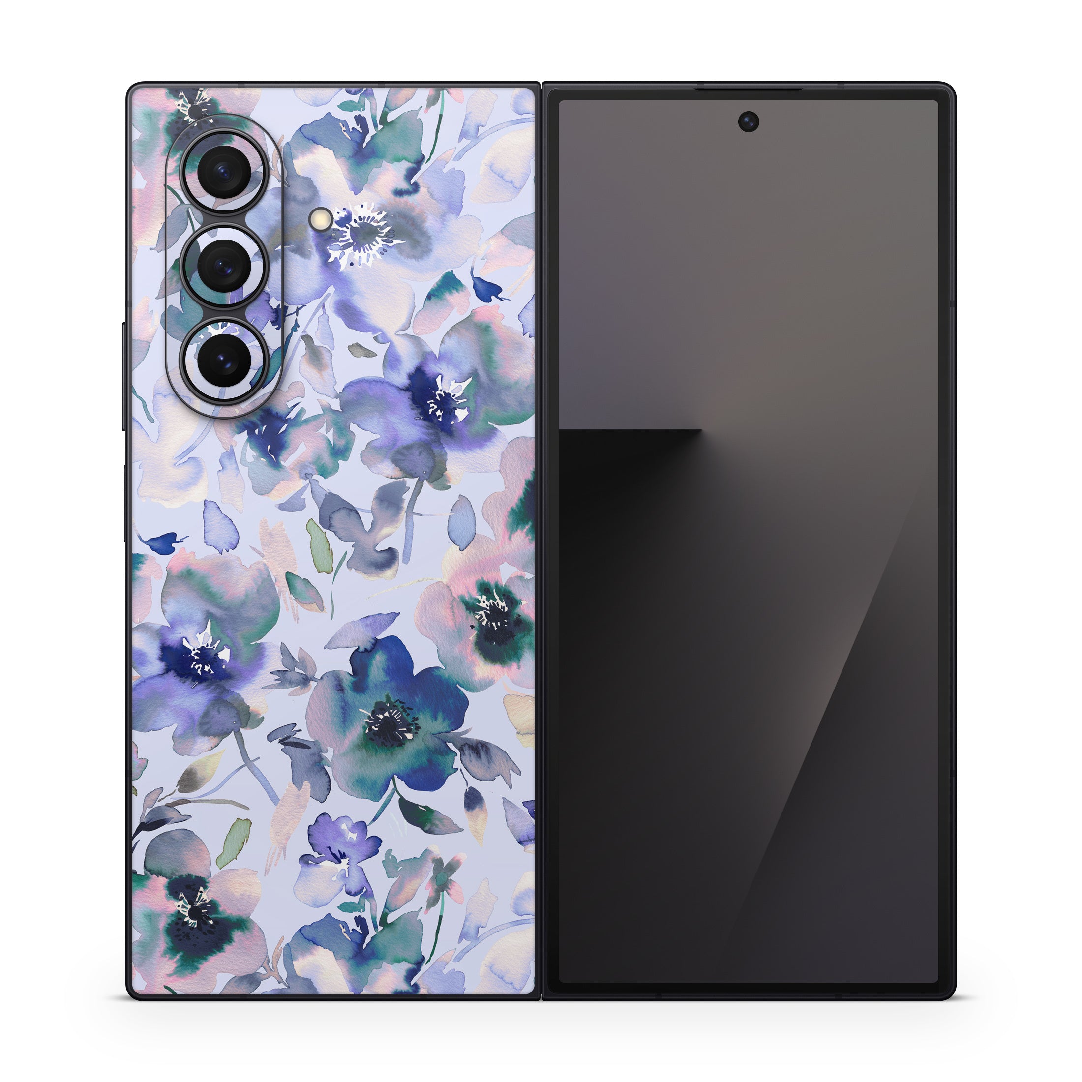 Aquatic Artistic Flowers - Samsung Galaxy Z Fold7 Skin