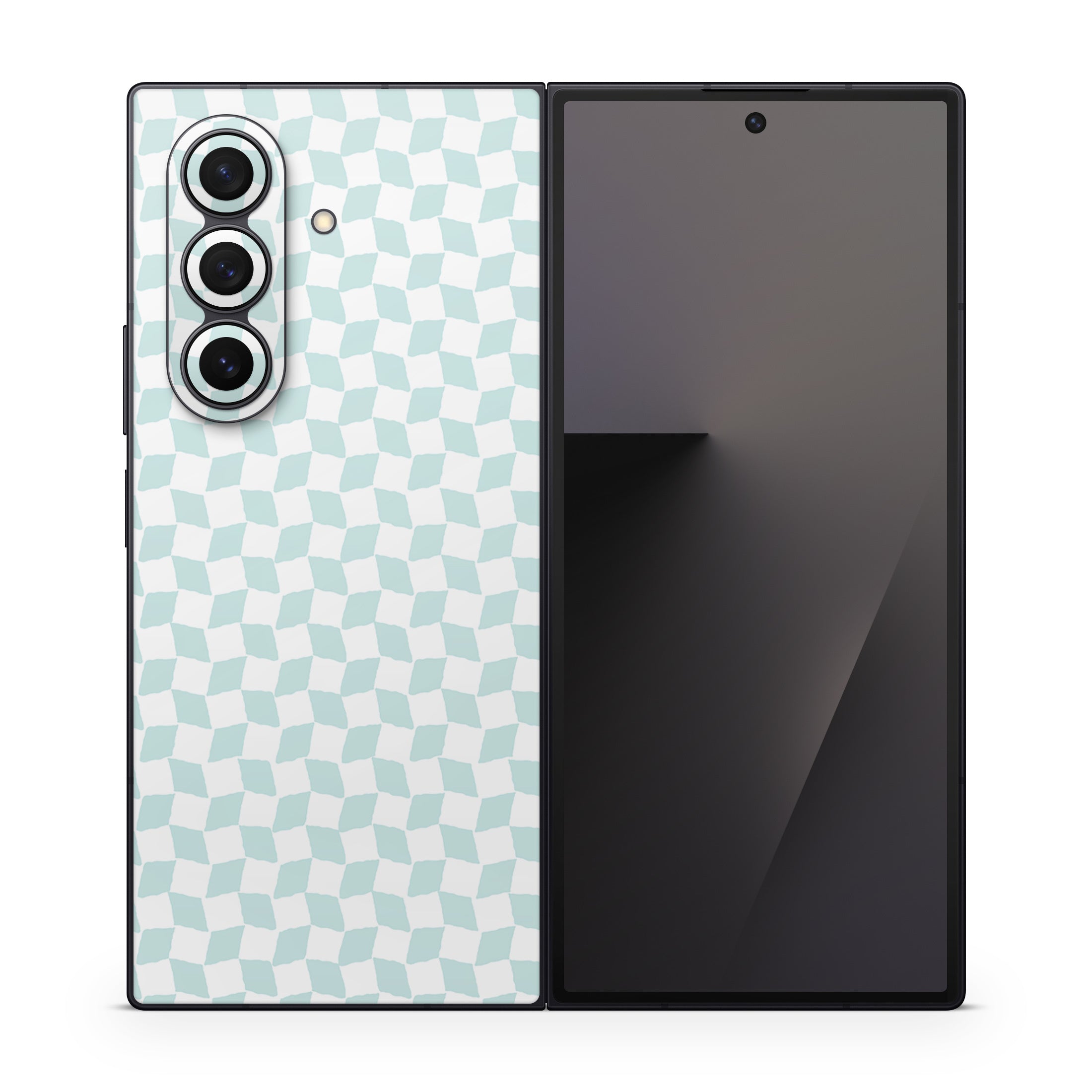 Checker Light Blue - Samsung Galaxy Z Fold7 Skin