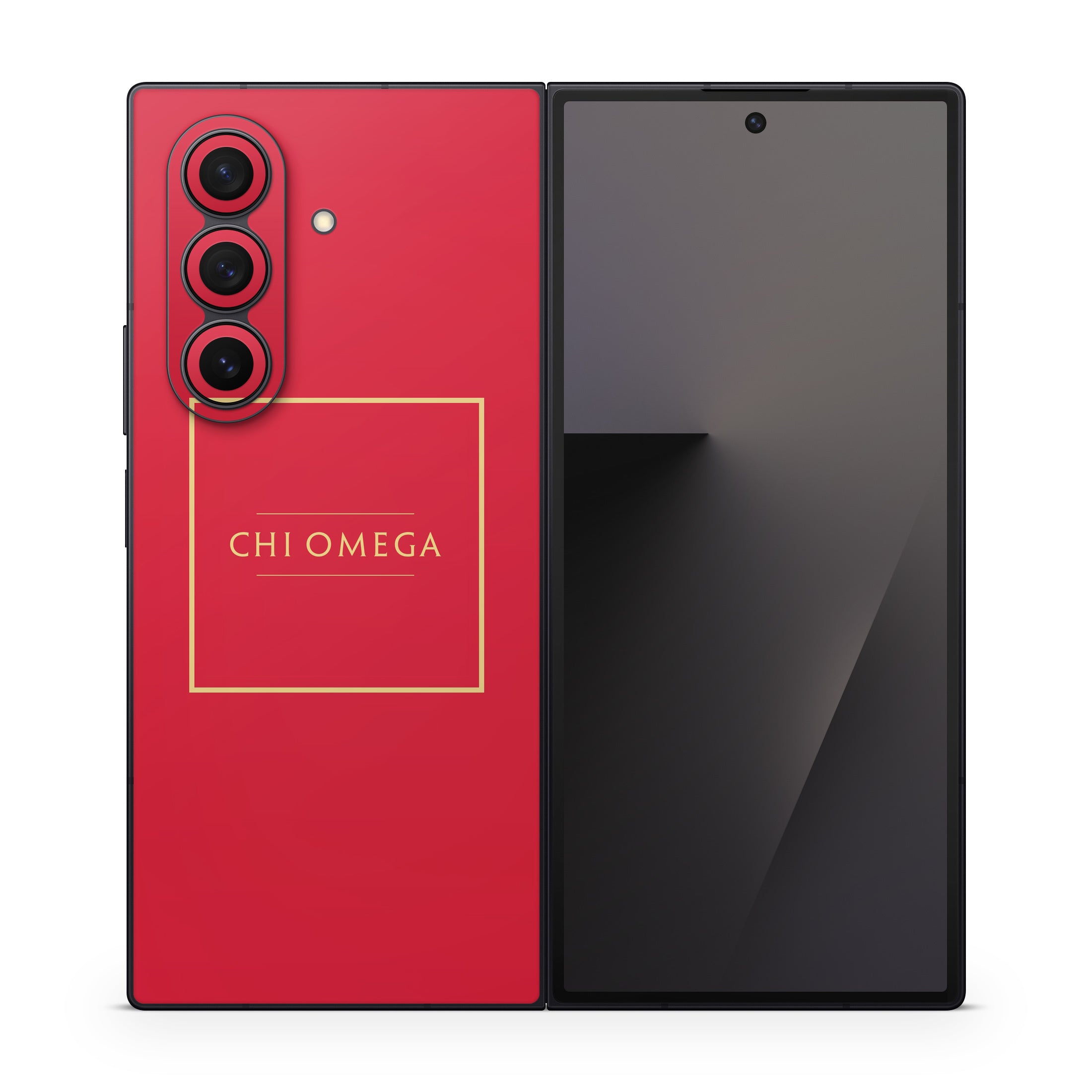 Chi Omega Cardinal with Border - Samsung Galaxy Z Fold7 Skin
