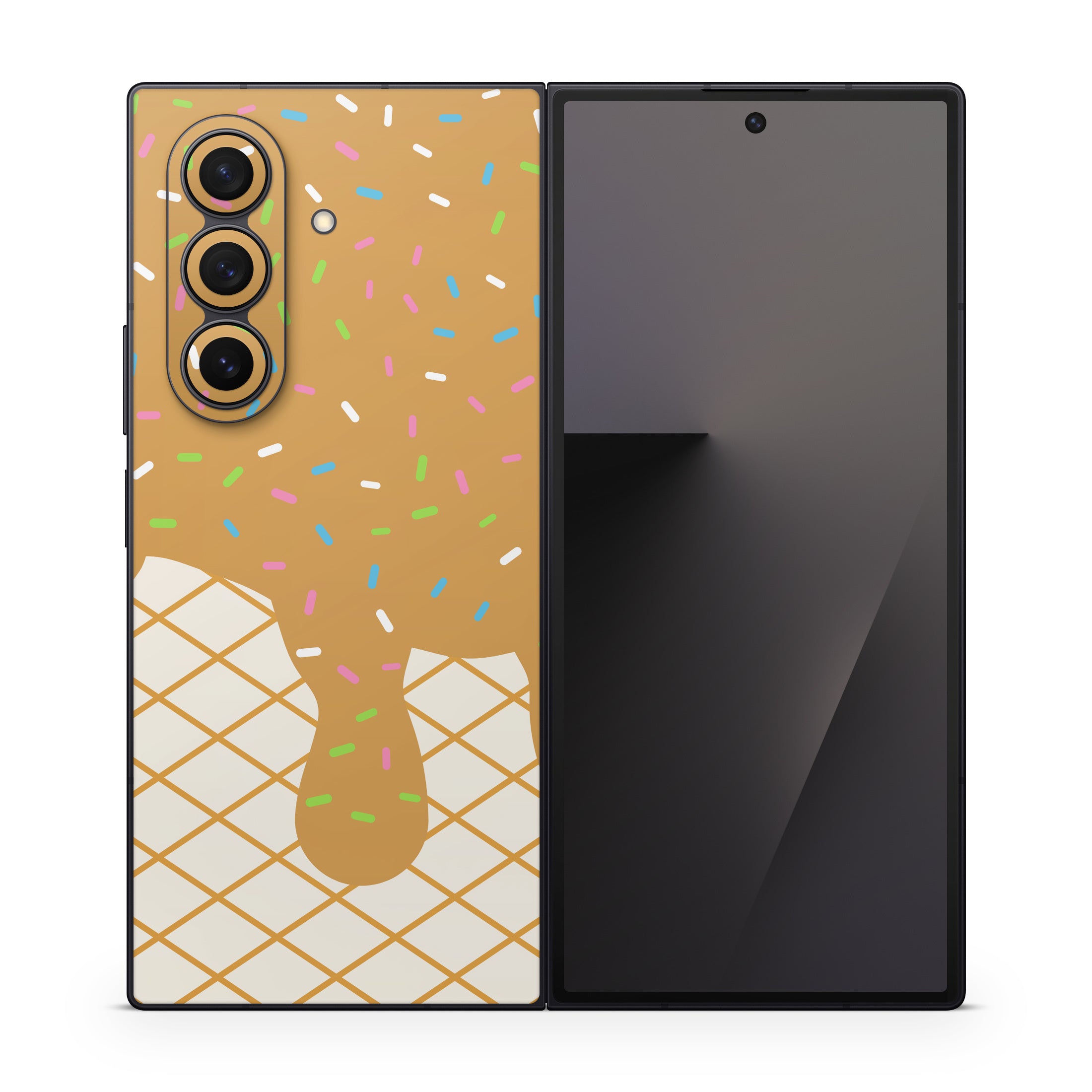 Caramel Ice Cream Drip - Samsung Galaxy Z Fold7 Skin