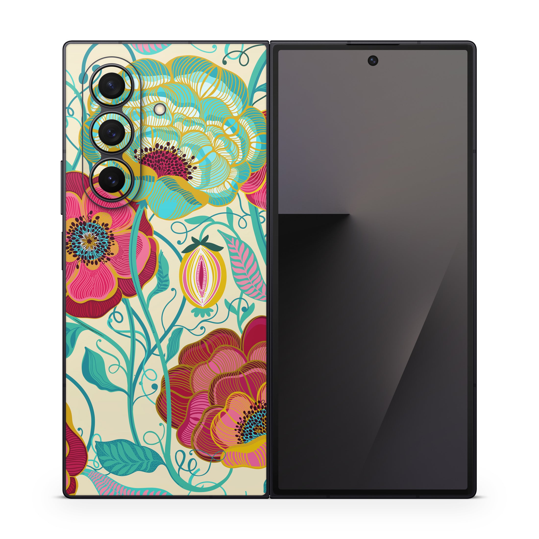 Golden Flowers - Samsung Galaxy Z Fold7 Skin