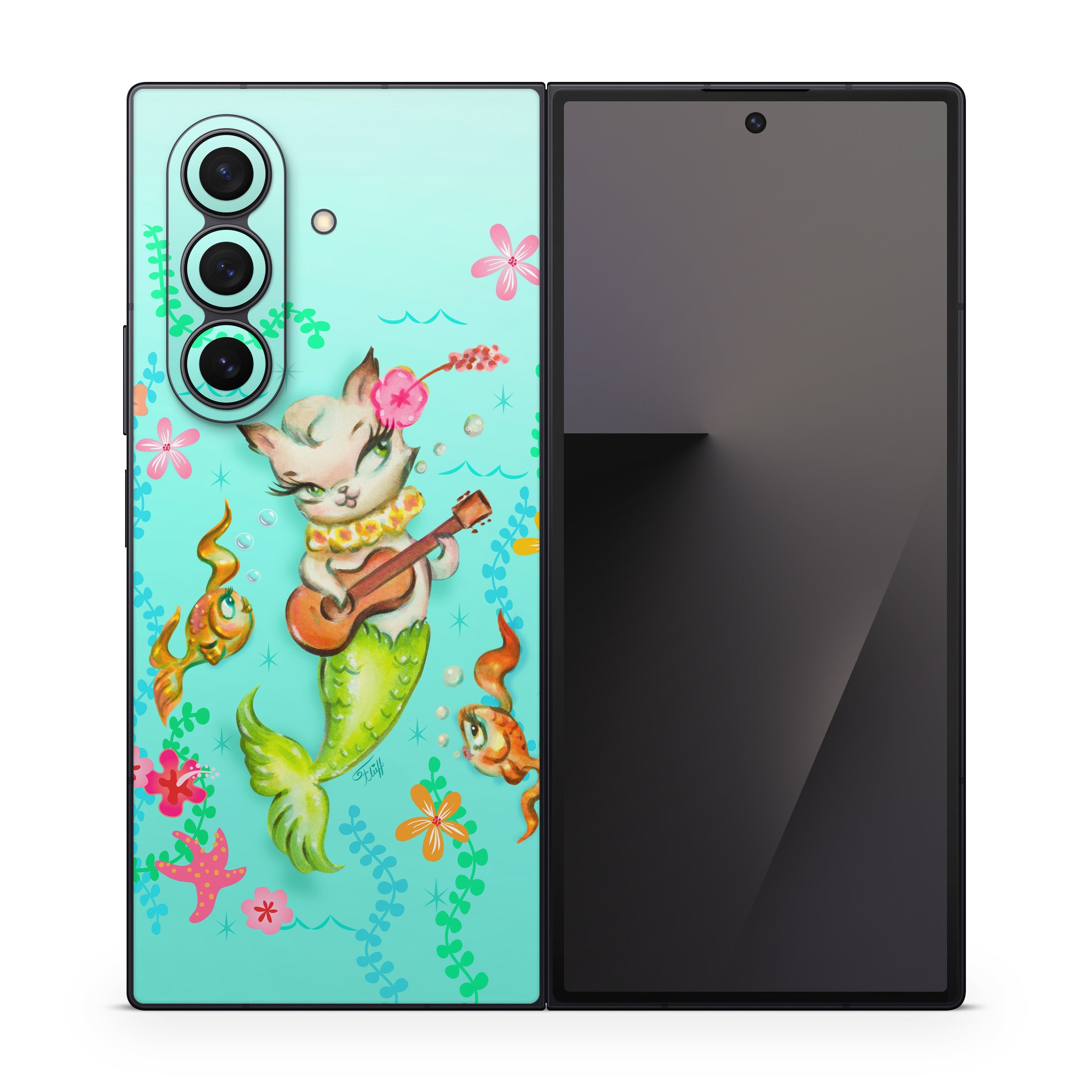 Merkitten with Ukelele - Samsung Galaxy Z Fold7 Skin