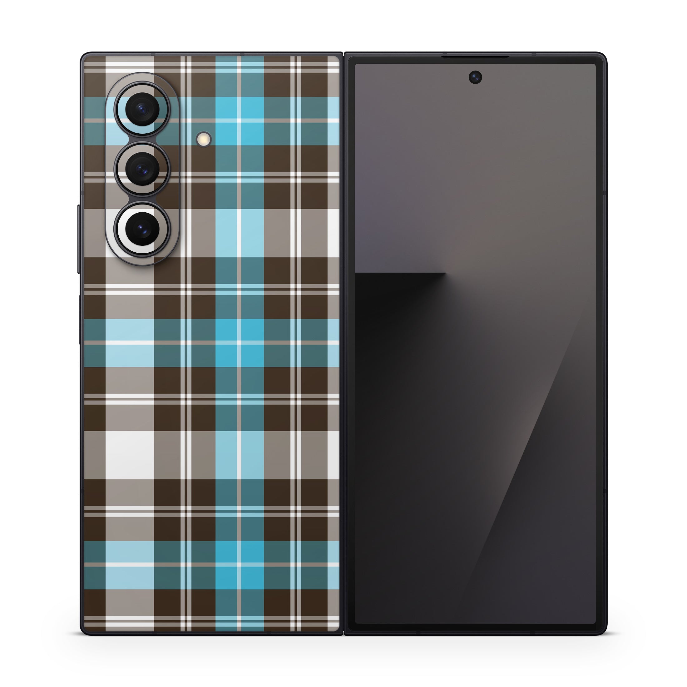 Turquoise Plaid - Samsung Galaxy Z Fold7 Skin