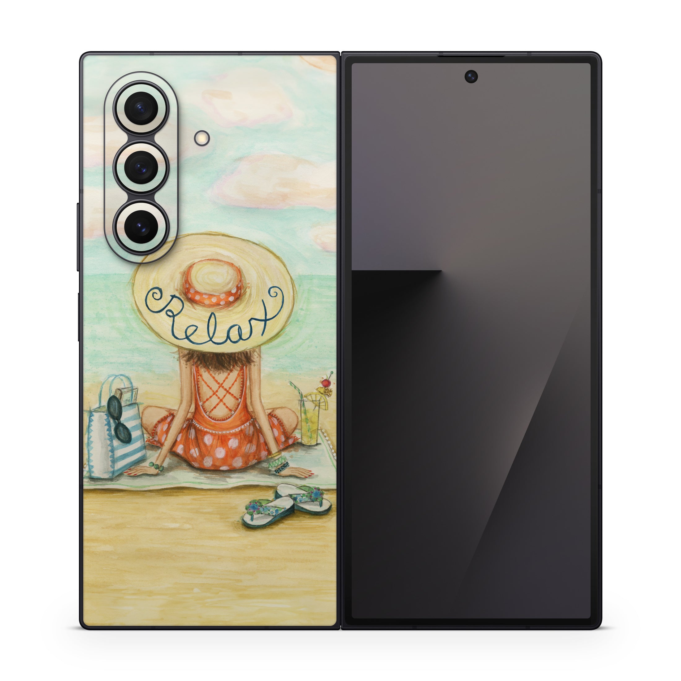 Relaxing on Beach - Samsung Galaxy Z Fold7 Skin