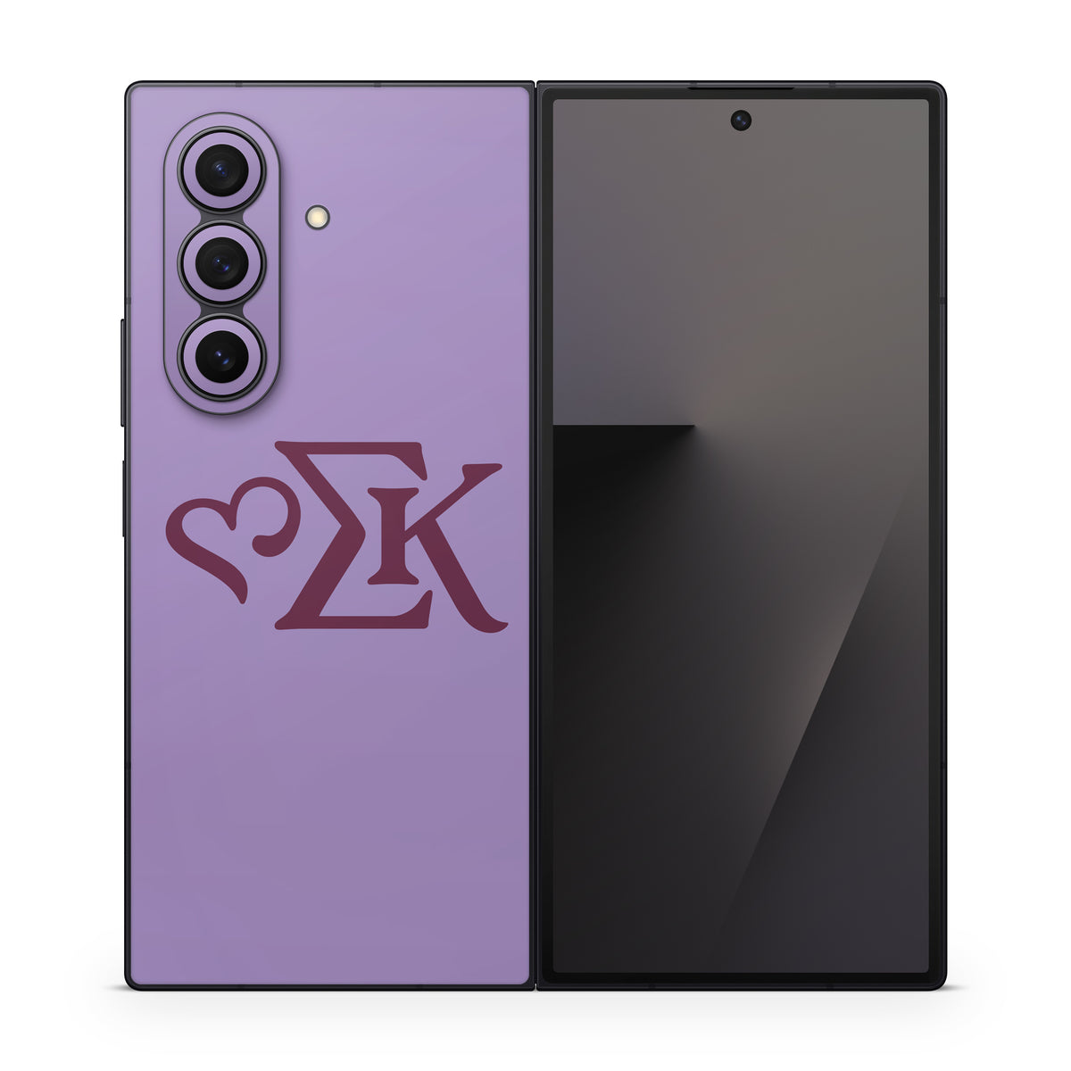 Sigma Kappa Greek Letters Mary Maroon on Legacy Lavender - Samsung Galaxy Z Fold7 Skin