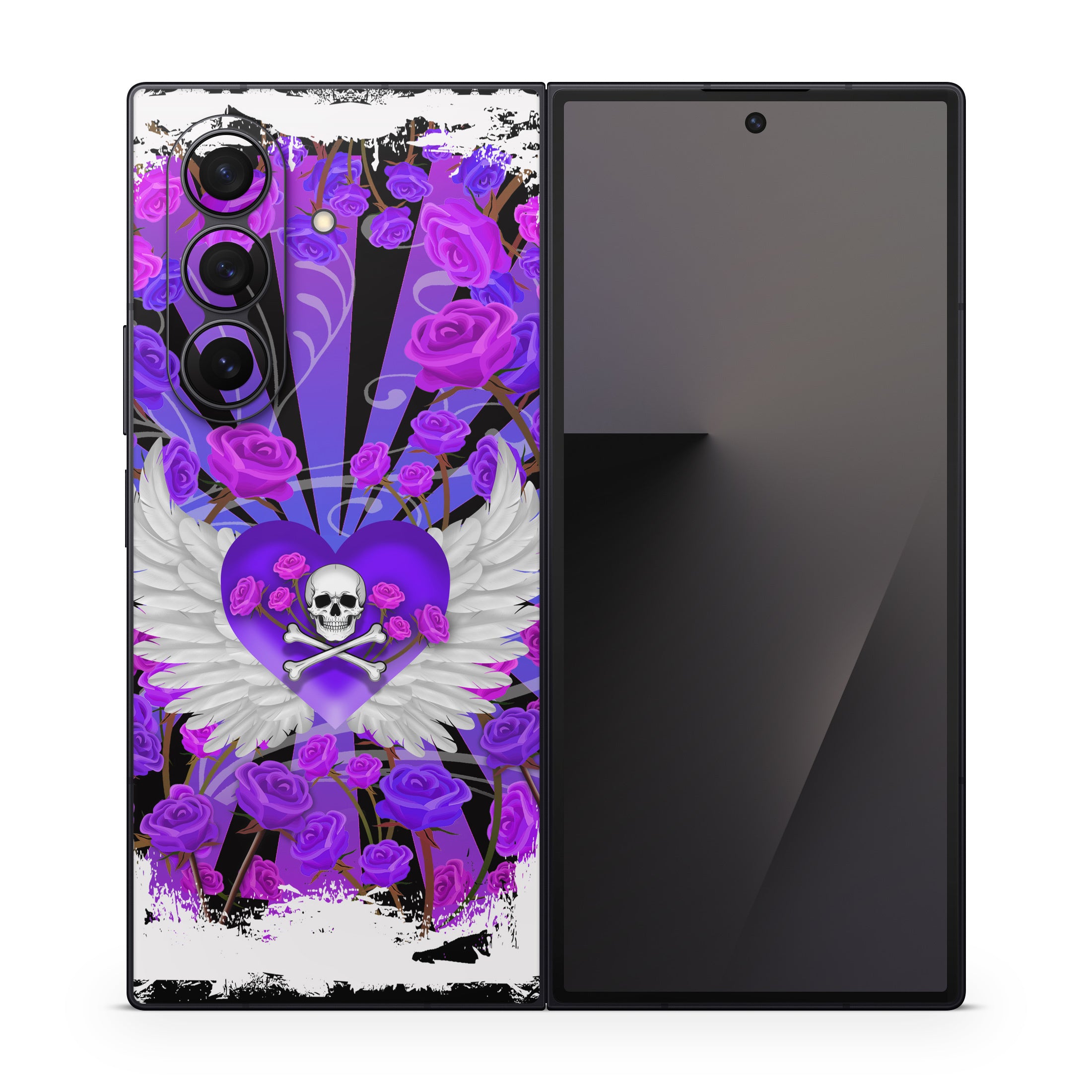 Skull and Roses - Samsung Galaxy Z Fold7 Skin