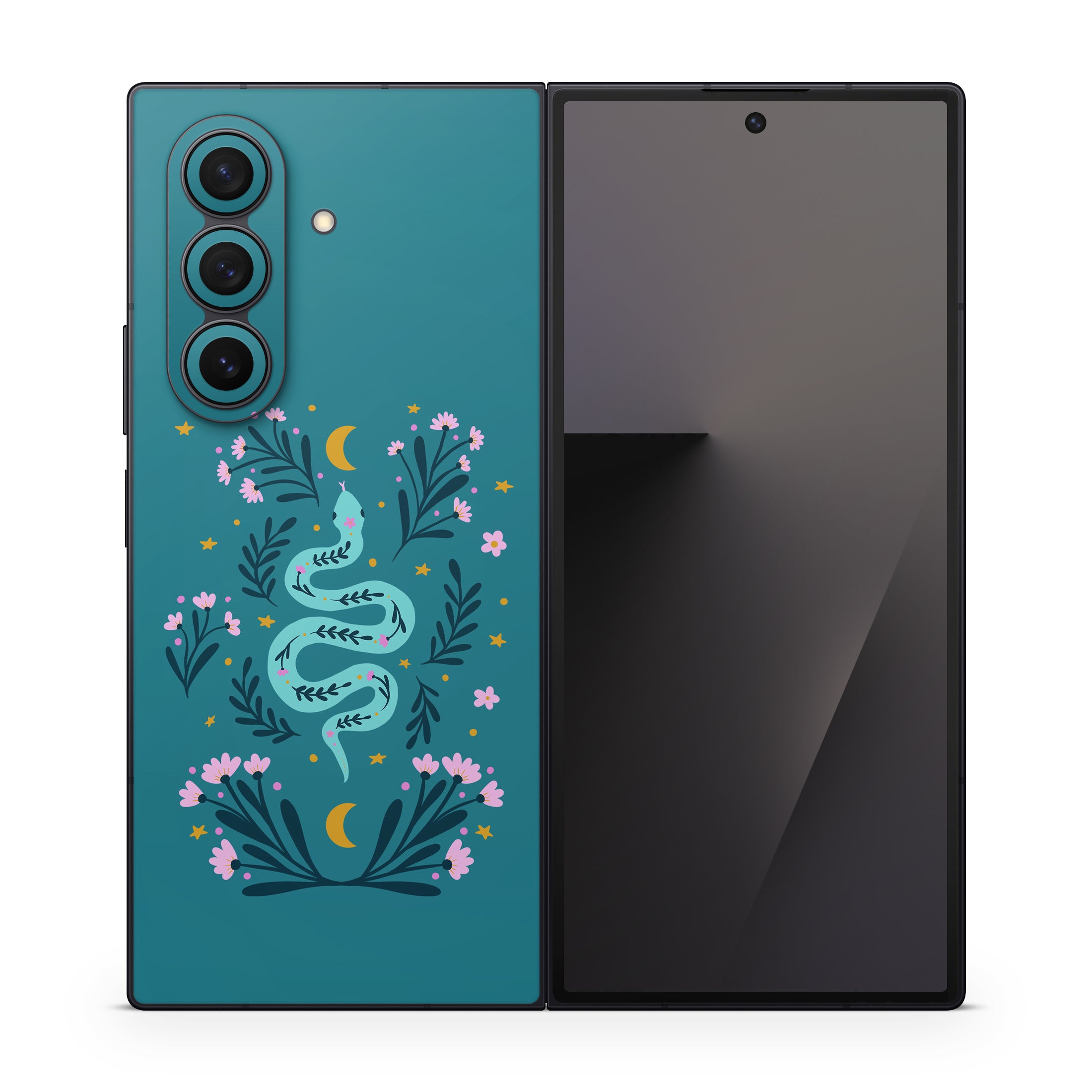 Snake and Flowers - Samsung Galaxy Z Fold7 Skin