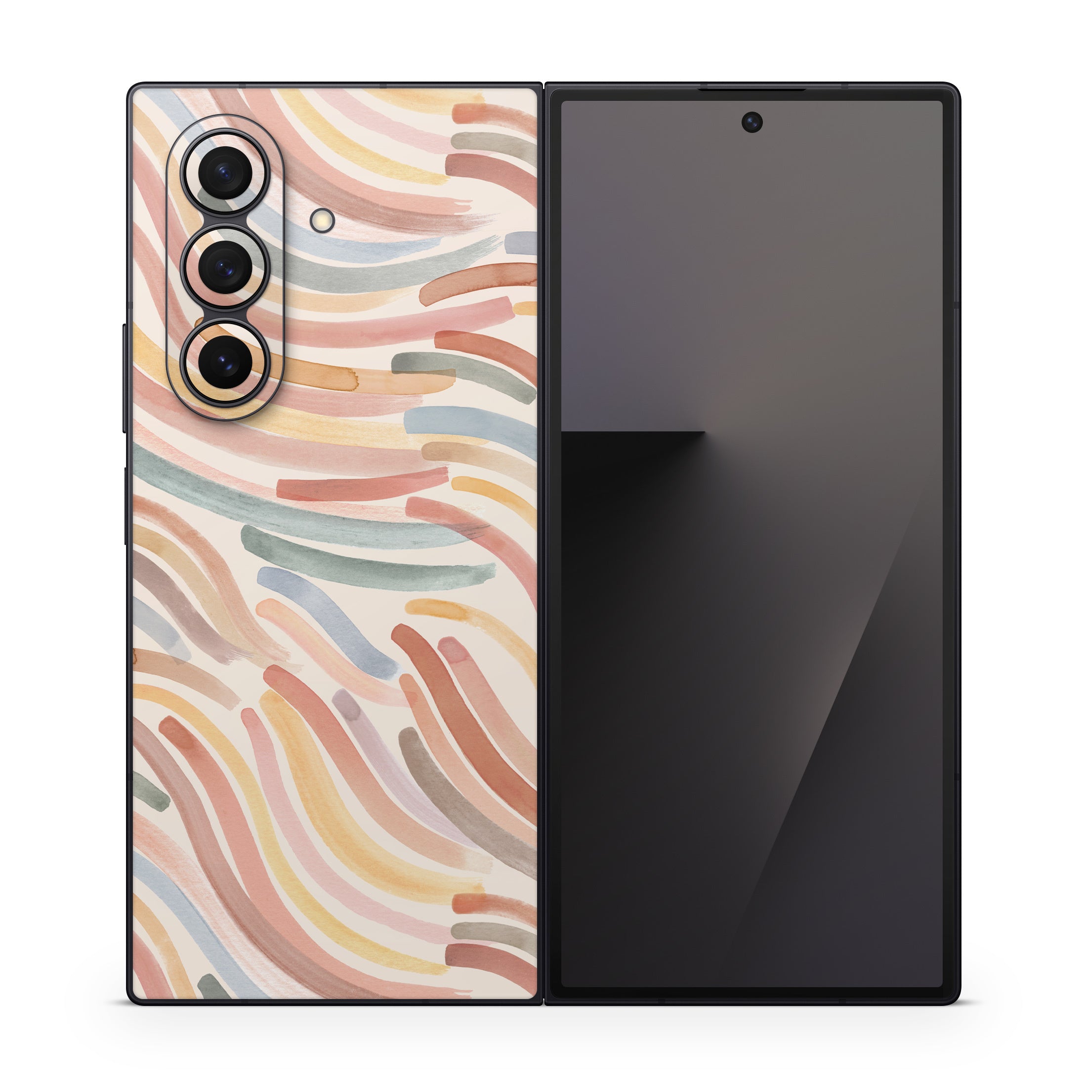 Terracotta Brushstroke Waves - Samsung Galaxy Z Fold7 Skin