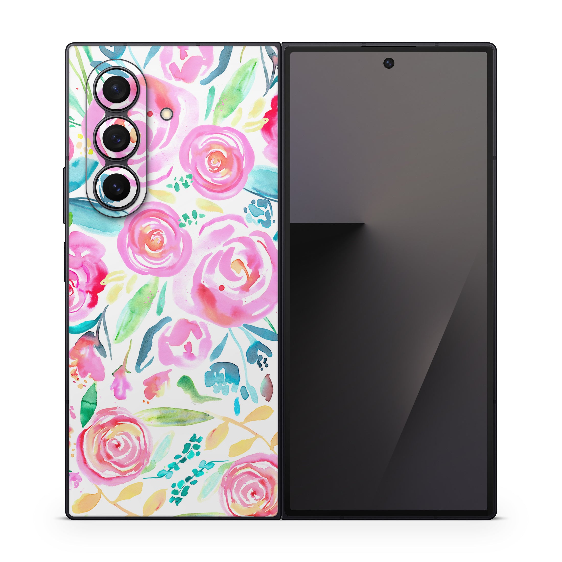 Watercolor Roses - Samsung Galaxy Z Fold7 Skin