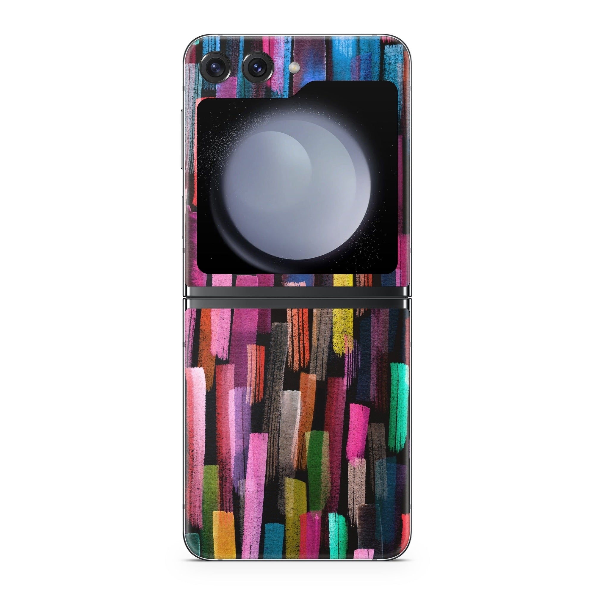 Colorful Brushstrokes Black - Samsung Galaxy Z Flip5 Skin
