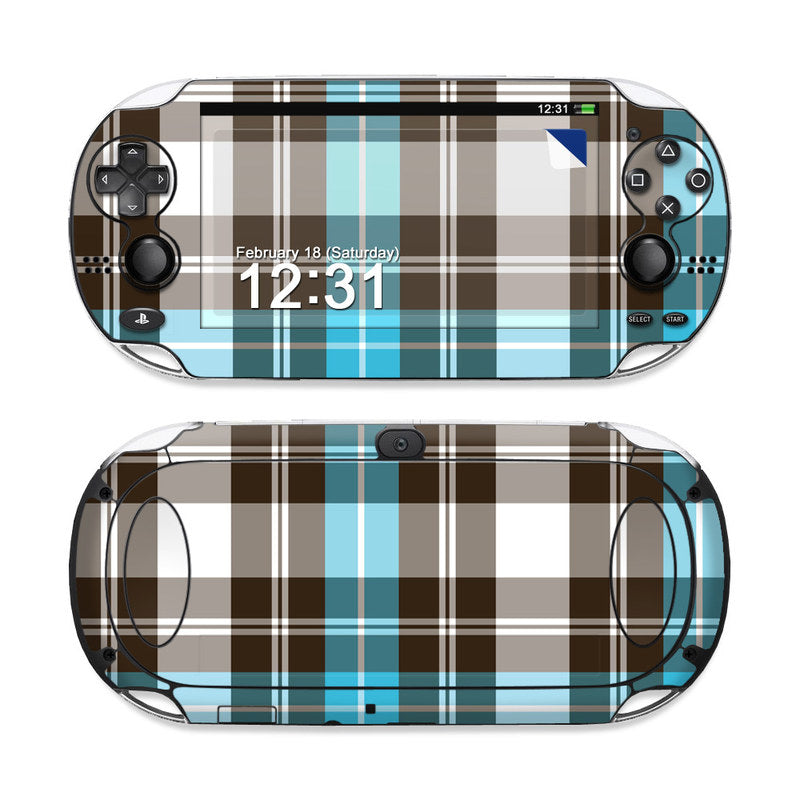 Turquoise Plaid - Sony PS Vita Skin