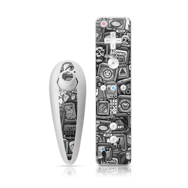 Distraction Tactic B&W - Nintendo Wii Nunchuk Skin