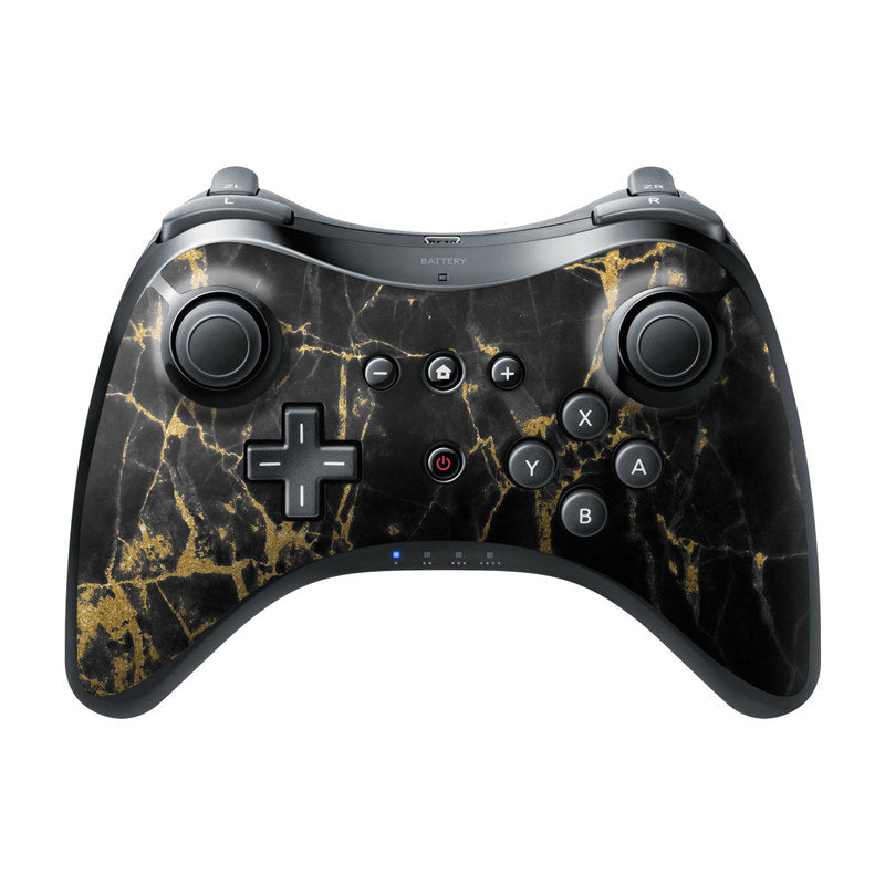 Black Gold Marble - Nintendo Wii U Pro Controller Skin