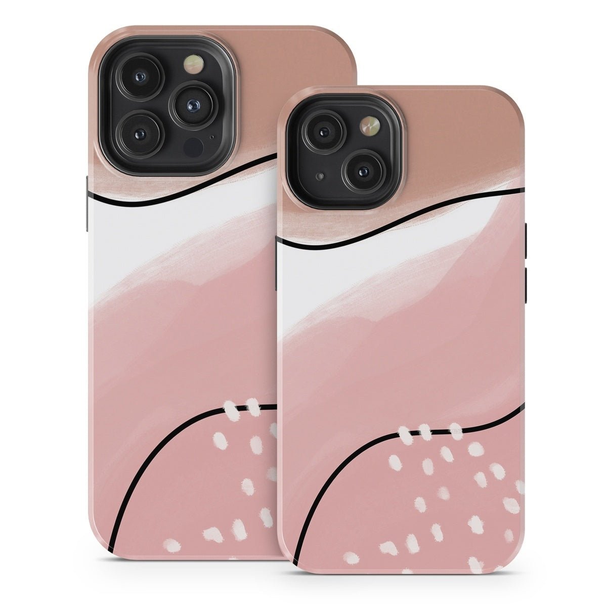 Abstract Pink and Brown - Apple iPhone 13 Tough Case - Aleeya Marie Designs - DecalGirl