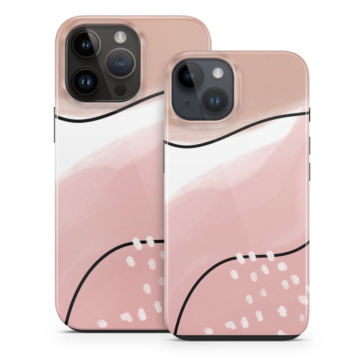Abstract Pink and Brown - Apple iPhone 14 Tough Case - Aleeya Marie Designs - DecalGirl