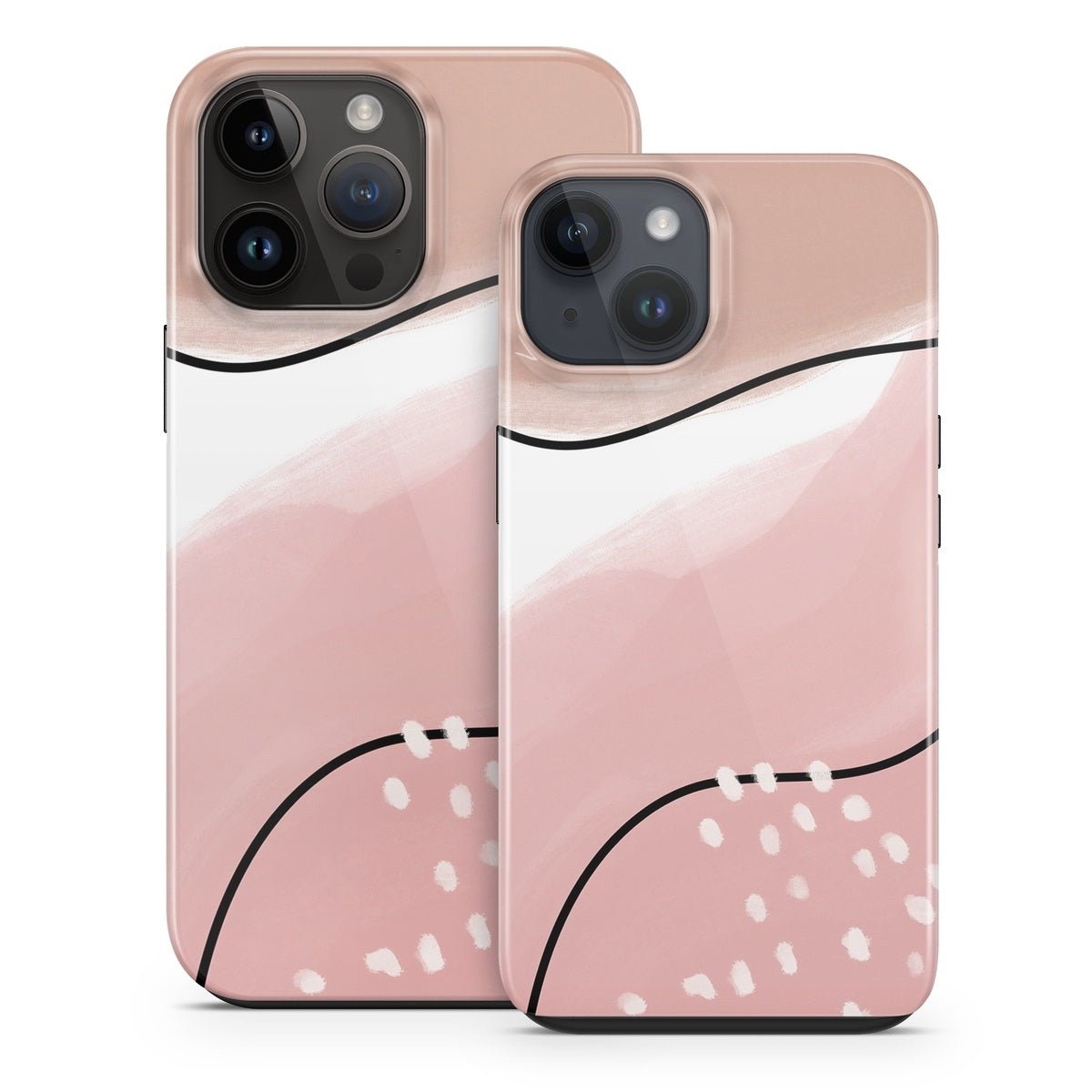 Abstract Pink and Brown - Apple iPhone 15 Tough Case - Aleeya Marie Designs - DecalGirl