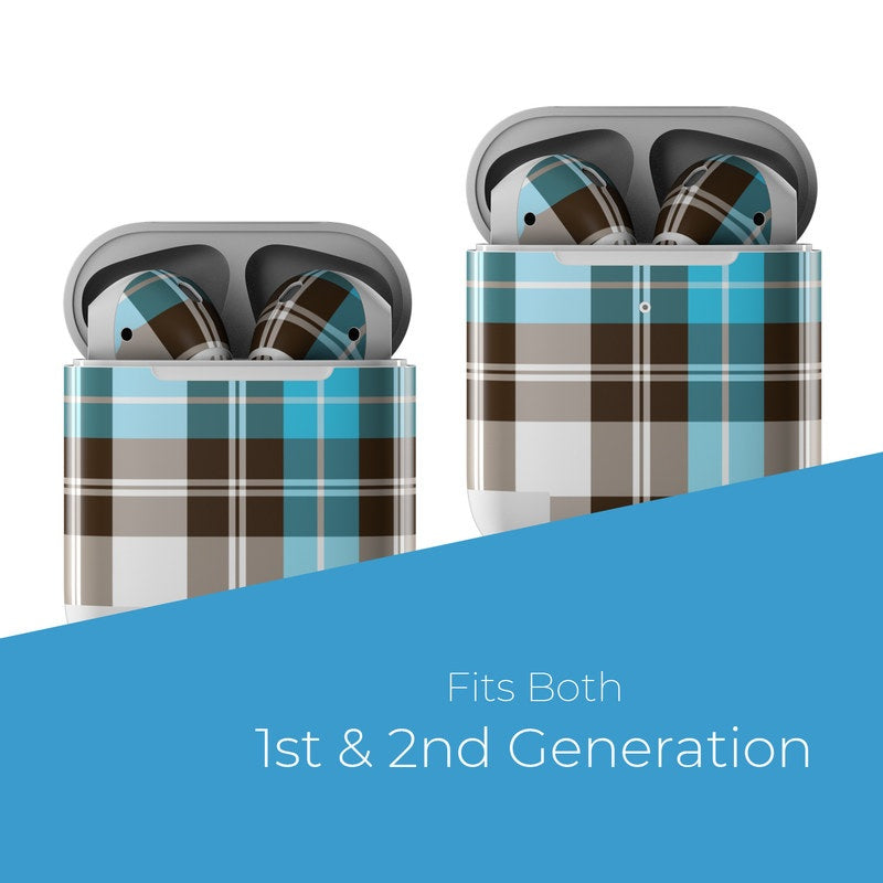 Turquoise Plaid - Apple AirPods Skin
