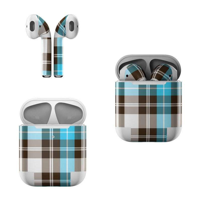 Turquoise Plaid - Apple AirPods Skin