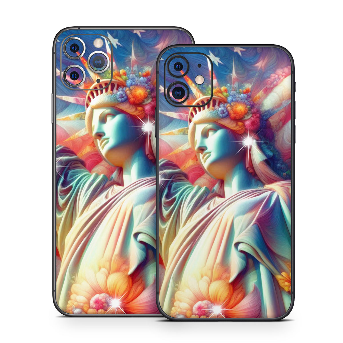 Lady Liberty and Flowers - Apple iPhone 11 Skin