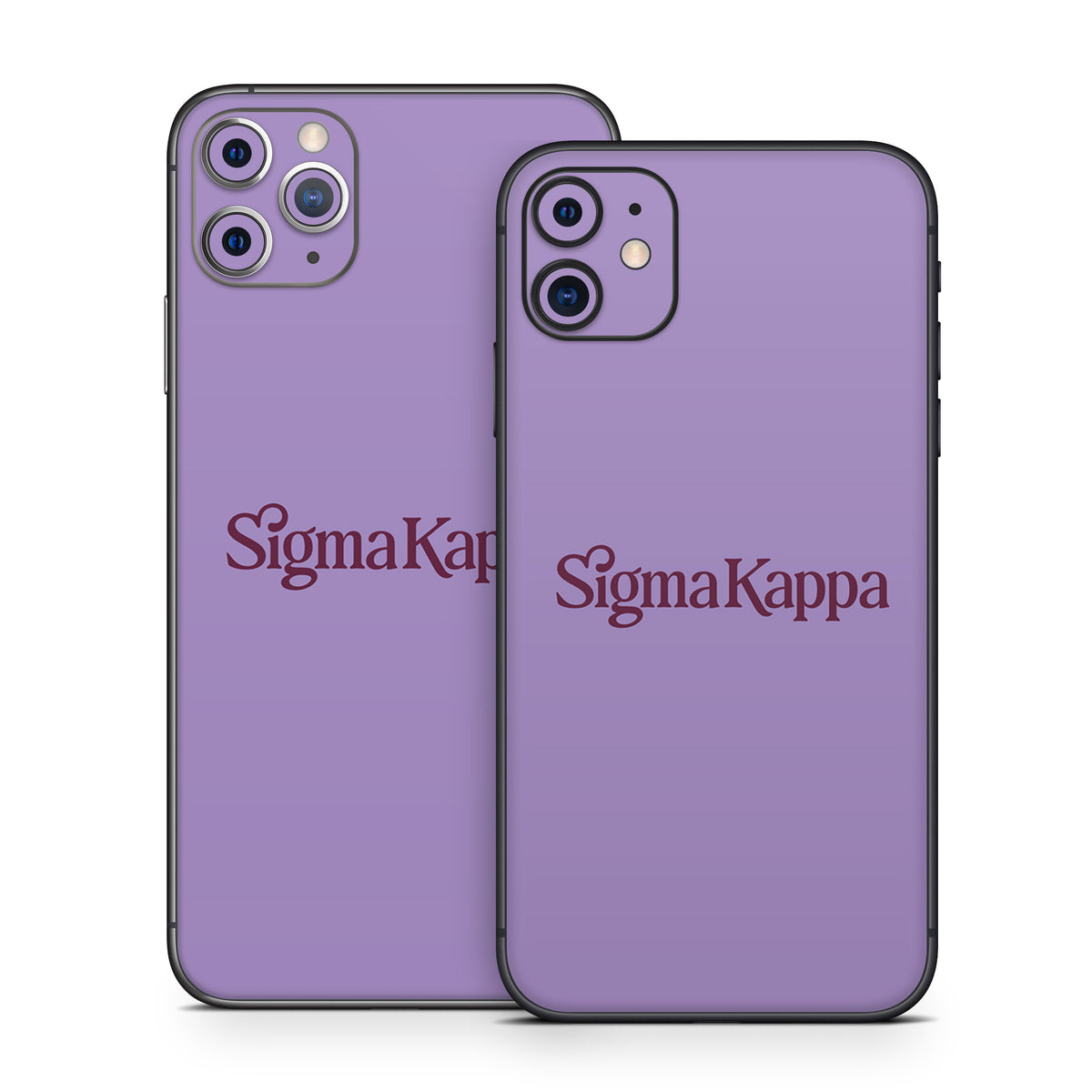 Sigma Kappa Primary Logo Mary Maroon on Legacy Lavender - Apple iPhone 11 Skin