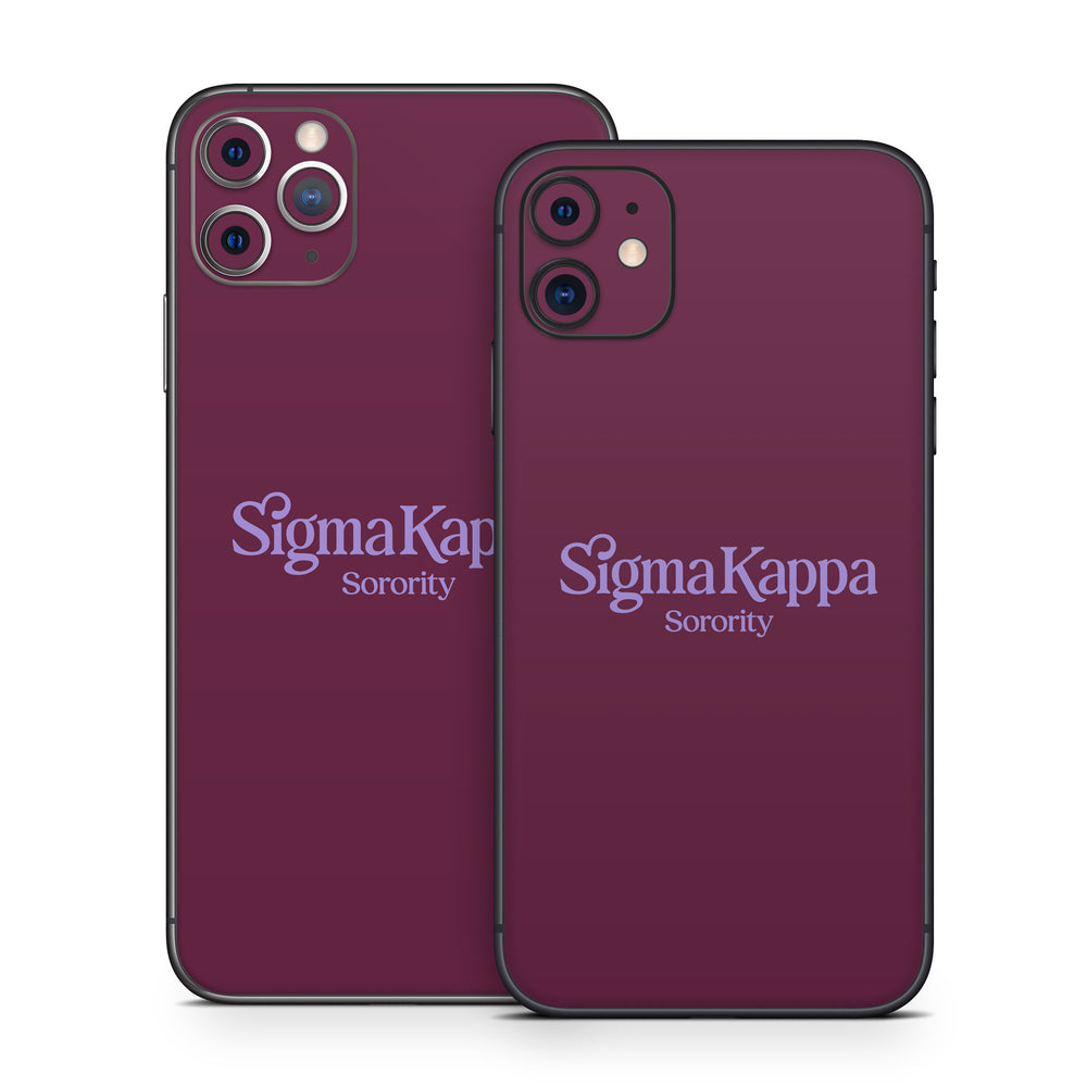 Sigma Kappa Sorority Logo Legacy Lavender on Mary Maroon - Apple iPhon