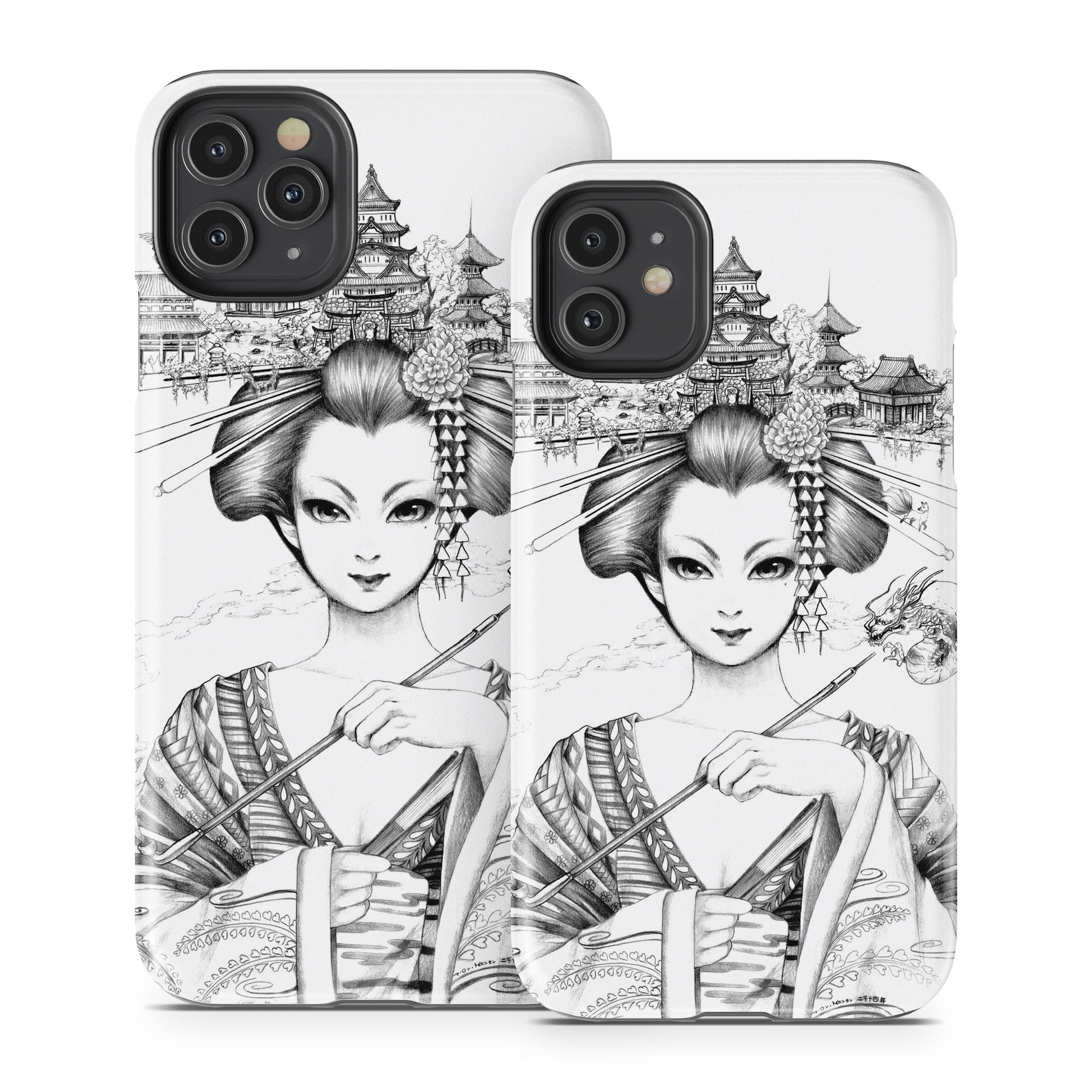 Geisha Sketch - Apple iPhone 11 Tough Case