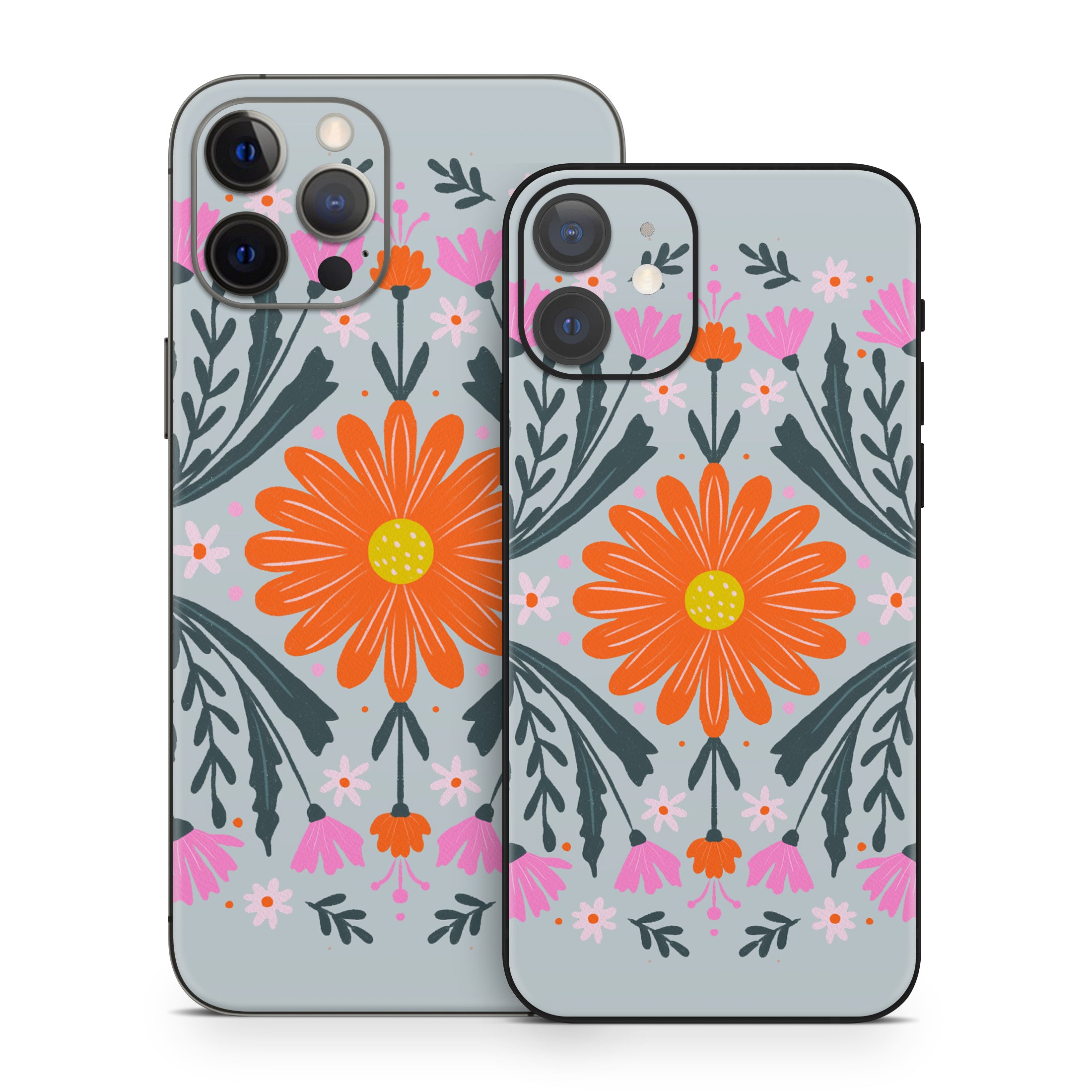 Pink and Orange Flowers - Apple iPhone 12 Skin