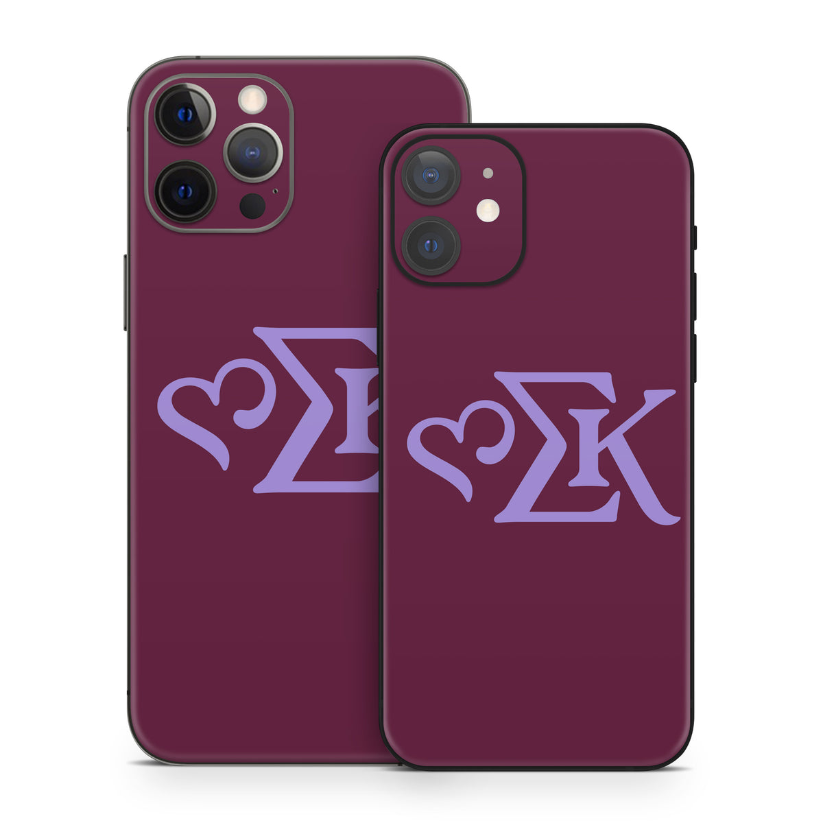 Sigma Kappa Greek Letters Legacy Lavender on Mary Maroon - Apple iPhone 12 Skin