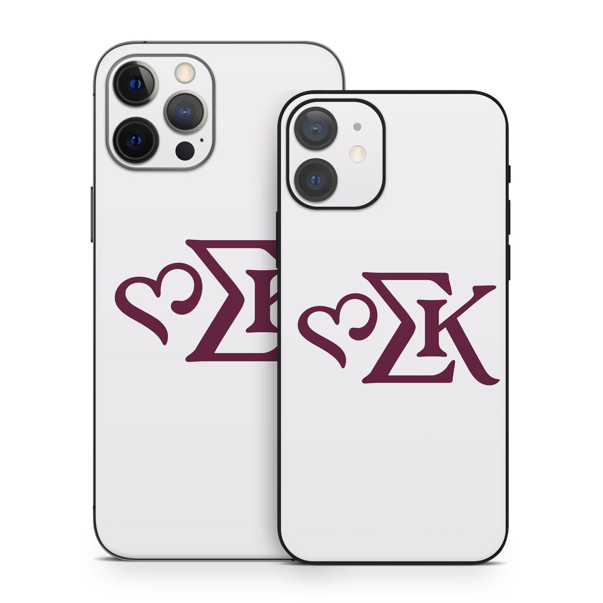 Sigma Kappa Greek Letters Mary Maroon on Dove Love - Apple iPhone 12 Skin