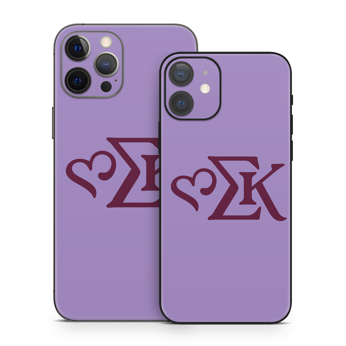 Sigma Kappa Greek Letters Mary Maroon on Legacy Lavender - Apple iPhone 12 Skin