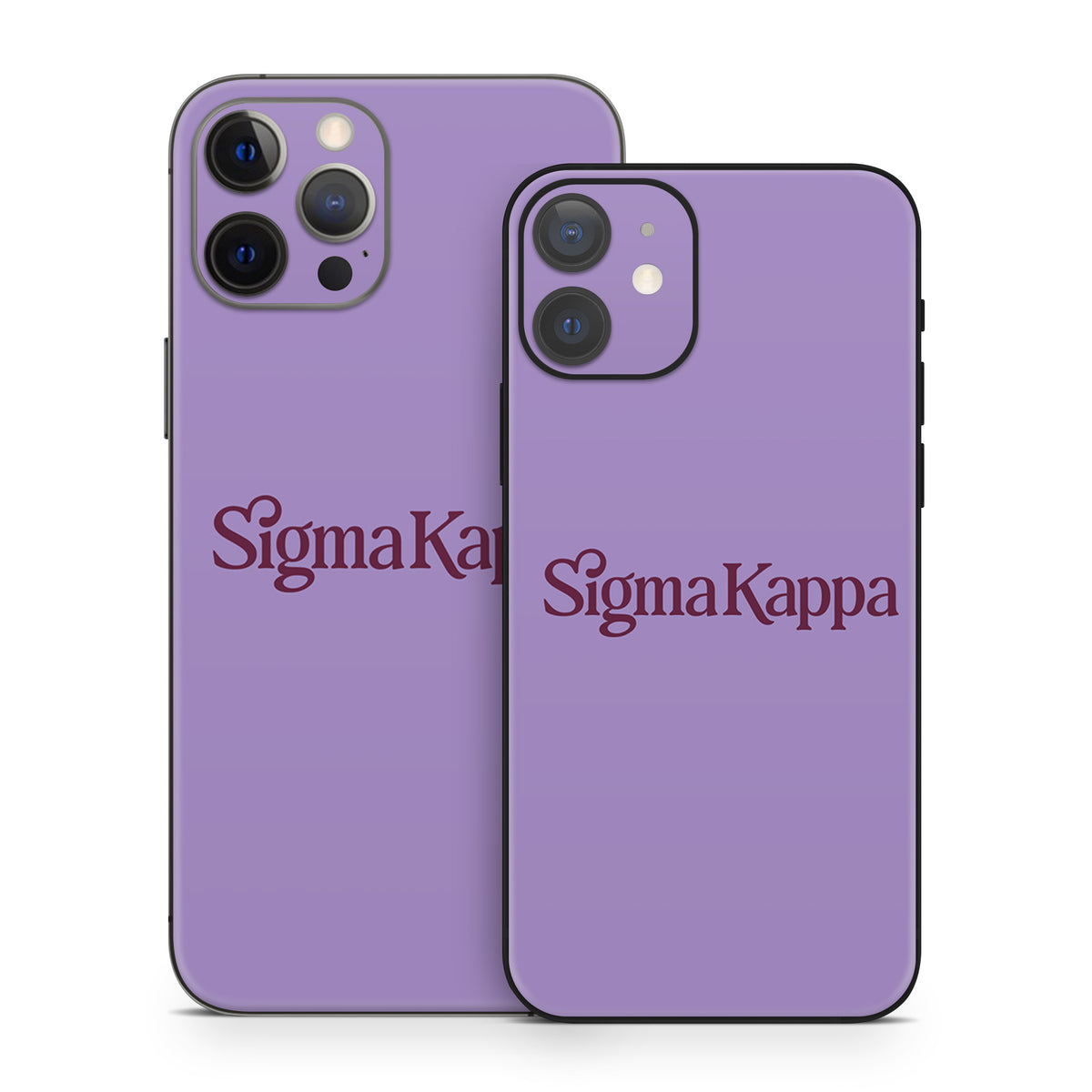 Sigma Kappa Primary Logo Mary Maroon on Legacy Lavender - Apple iPhone 12 Skin