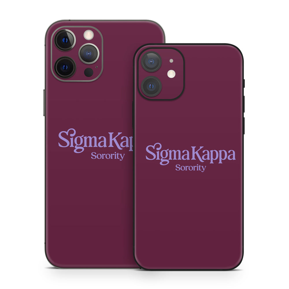 Sigma Kappa Sorority Logo Legacy Lavender on Mary Maroon - Apple iPhon