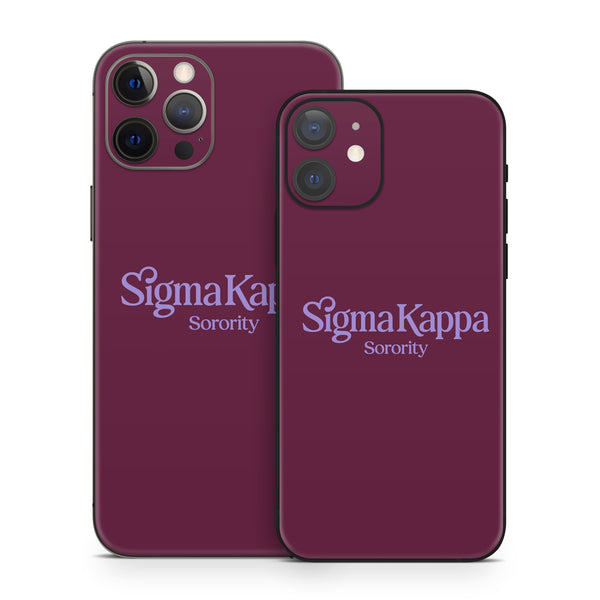 Sigma Kappa Sorority Logo Legacy Lavender on Mary Maroon - Apple iPhon