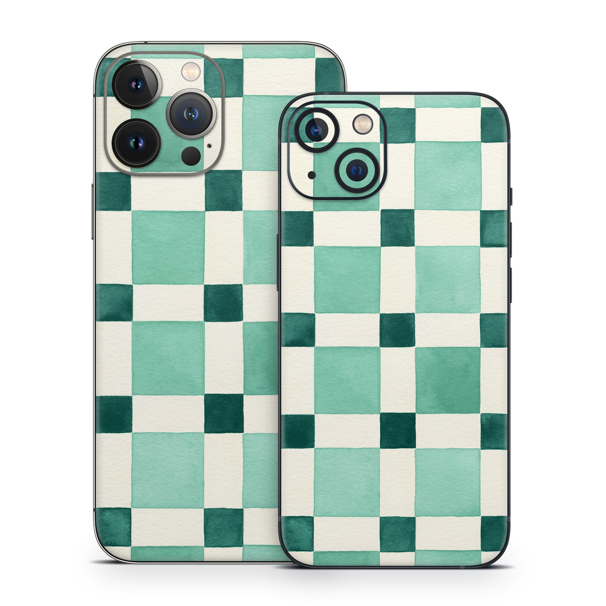 Checker Mosaic Green - Apple iPhone 13 Skin