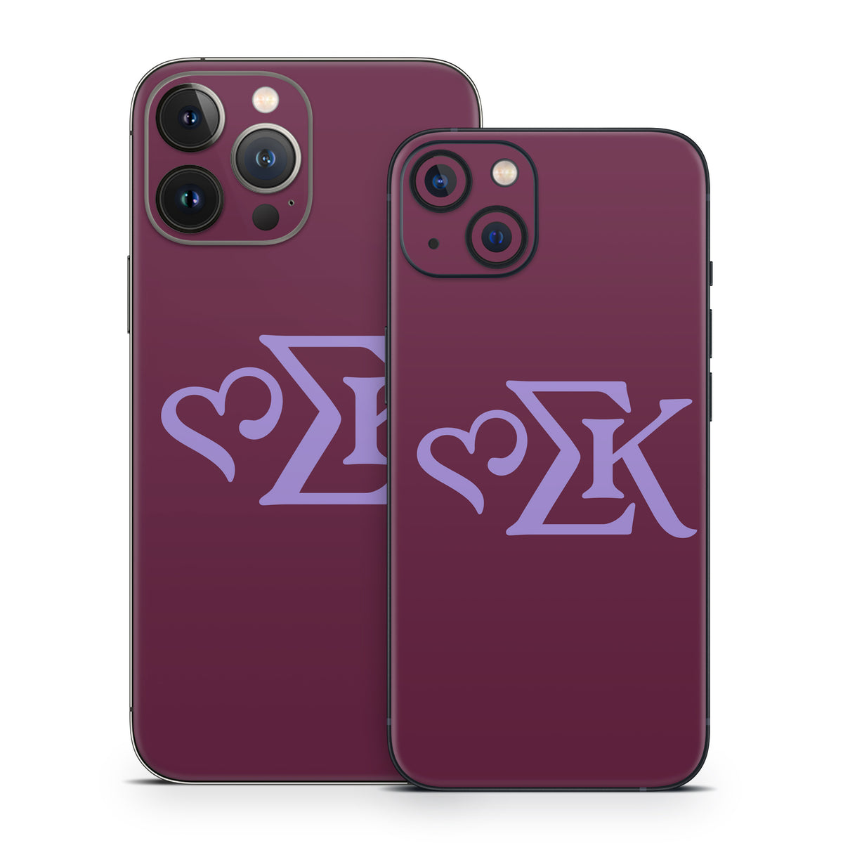 Sigma Kappa Greek Letters Legacy Lavender on Mary Maroon - Apple iPhone 13 Skin