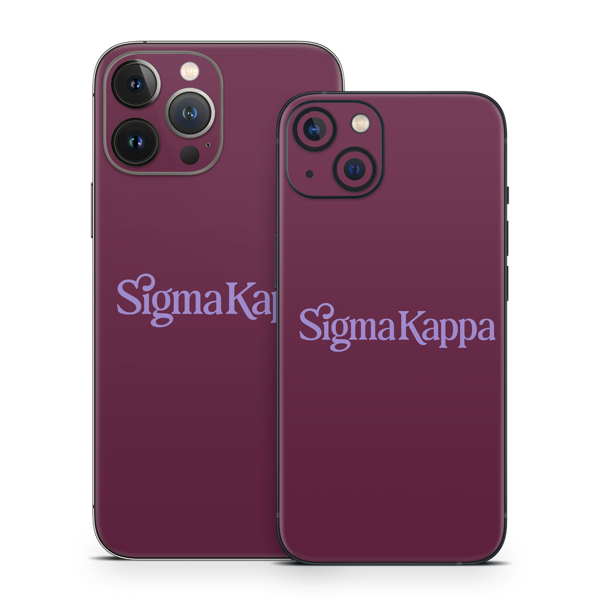 Sigma Kappa Primary Logo Legacy Lavender on Mary Maroon - Apple iPhone 13 Skin