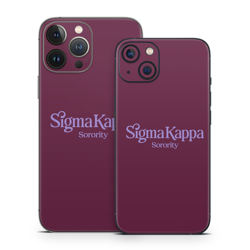 Sigma Kappa Sorority Logo Legacy Lavender on Mary Maroon - Apple iPhon