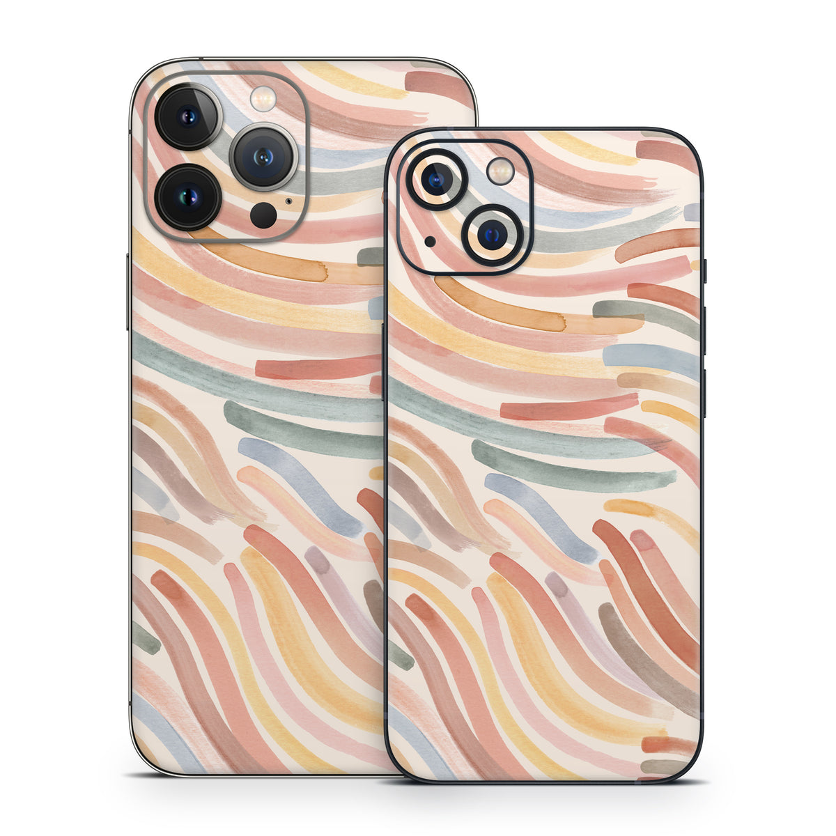 Terracotta Brushstroke Waves - Apple iPhone 13 Skin