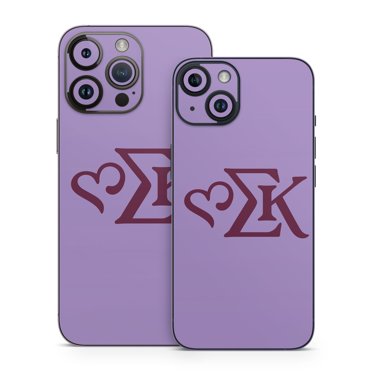 Sigma Kappa Greek Letters Mary Maroon on Legacy Lavender - Apple iPhone 14 Skin