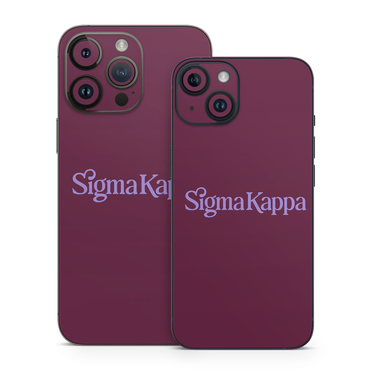 Sigma Kappa Primary Logo Legacy Lavender on Mary Maroon - Apple iPhone 14 Skin