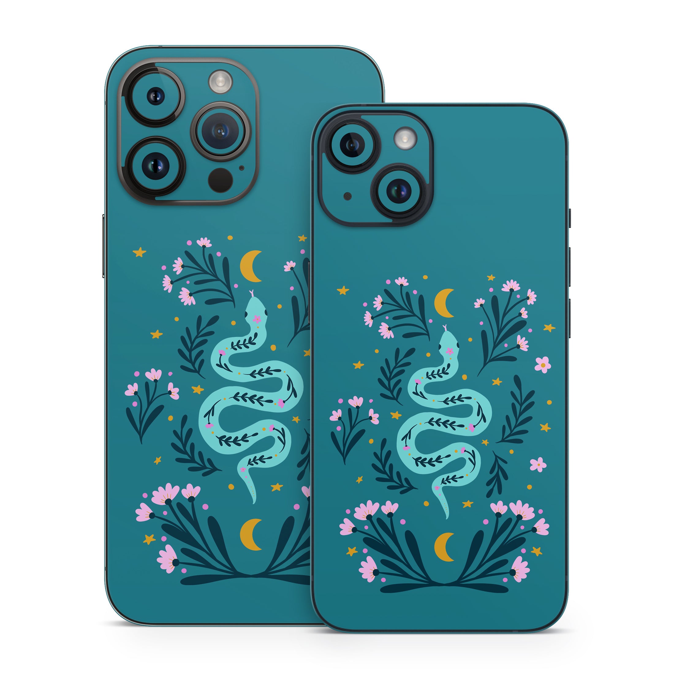 Snake and Flowers - Apple iPhone 14 Skin