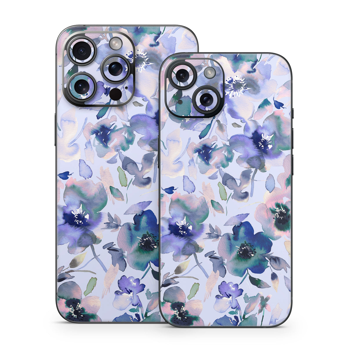 Aquatic Artistic Flowers - Apple iPhone 15 Skin