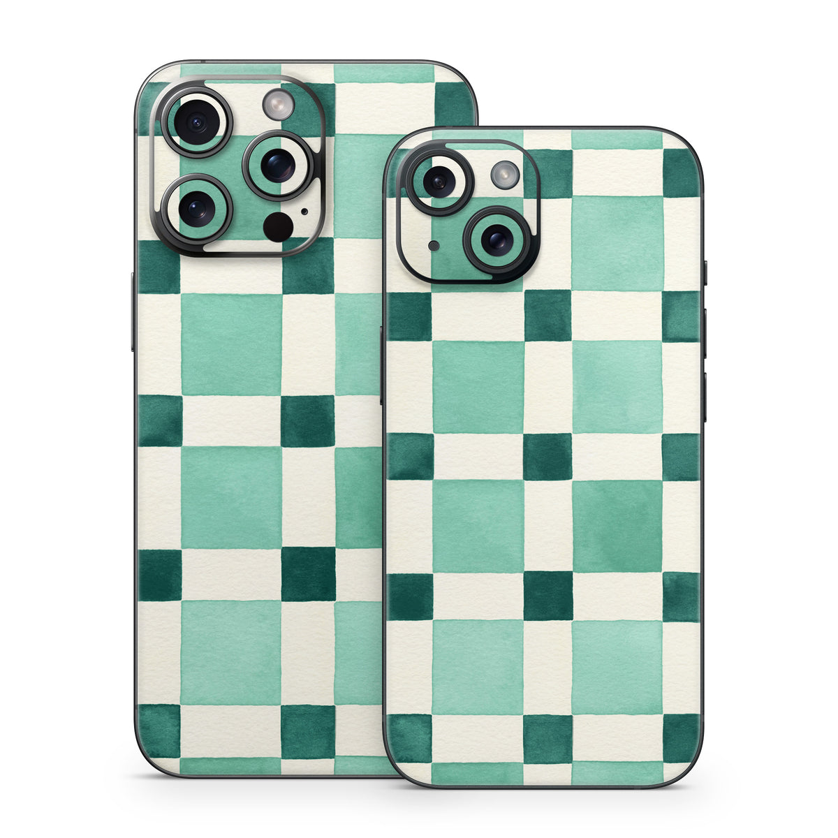 Checker Mosaic Green - Apple iPhone 15 Skin