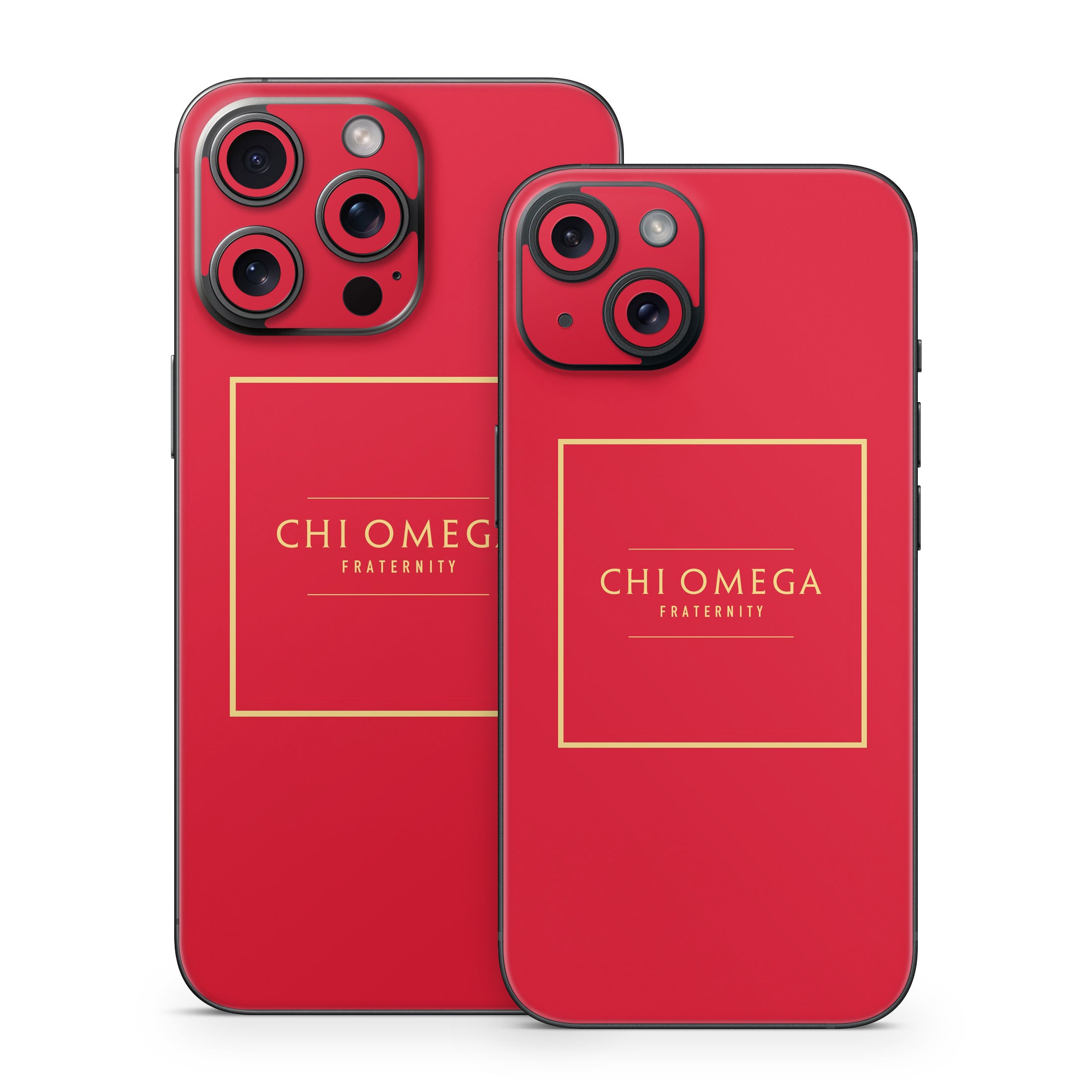 Chi Omega Fraternity Cardinal with Border - Apple iPhone 15 Skin