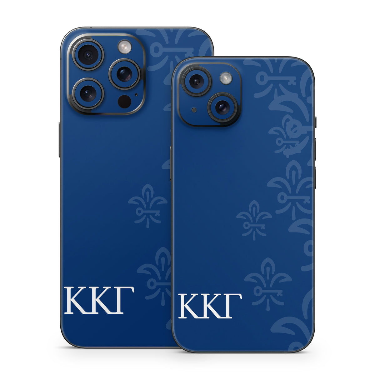 Kappa Kappa Gamma Letters and Fleur De Key Gamma Blue - Apple iPhone 15 Skin
