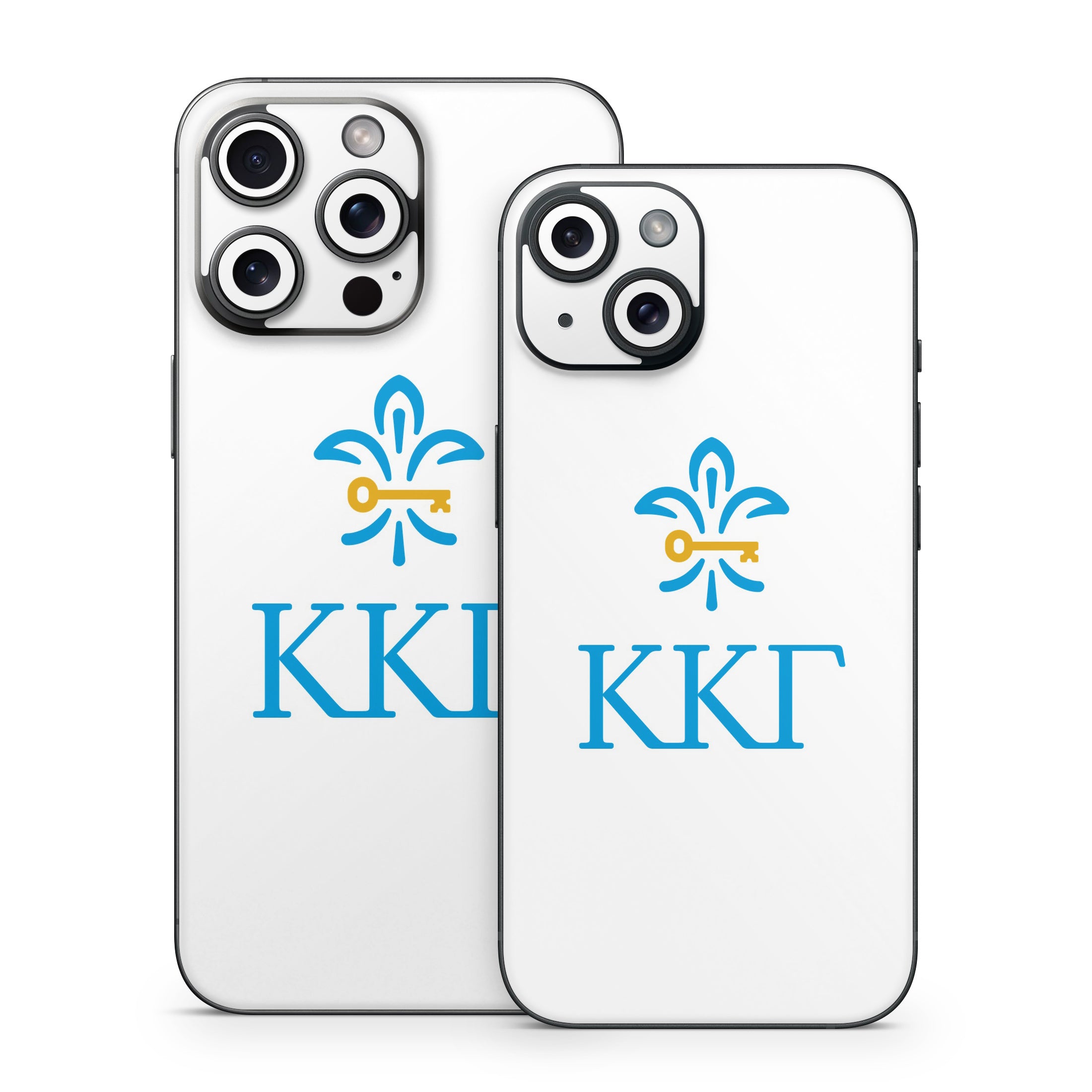 Kappa Kappa Gamma Letterkey Vertical White - Apple iPhone 15 Skin