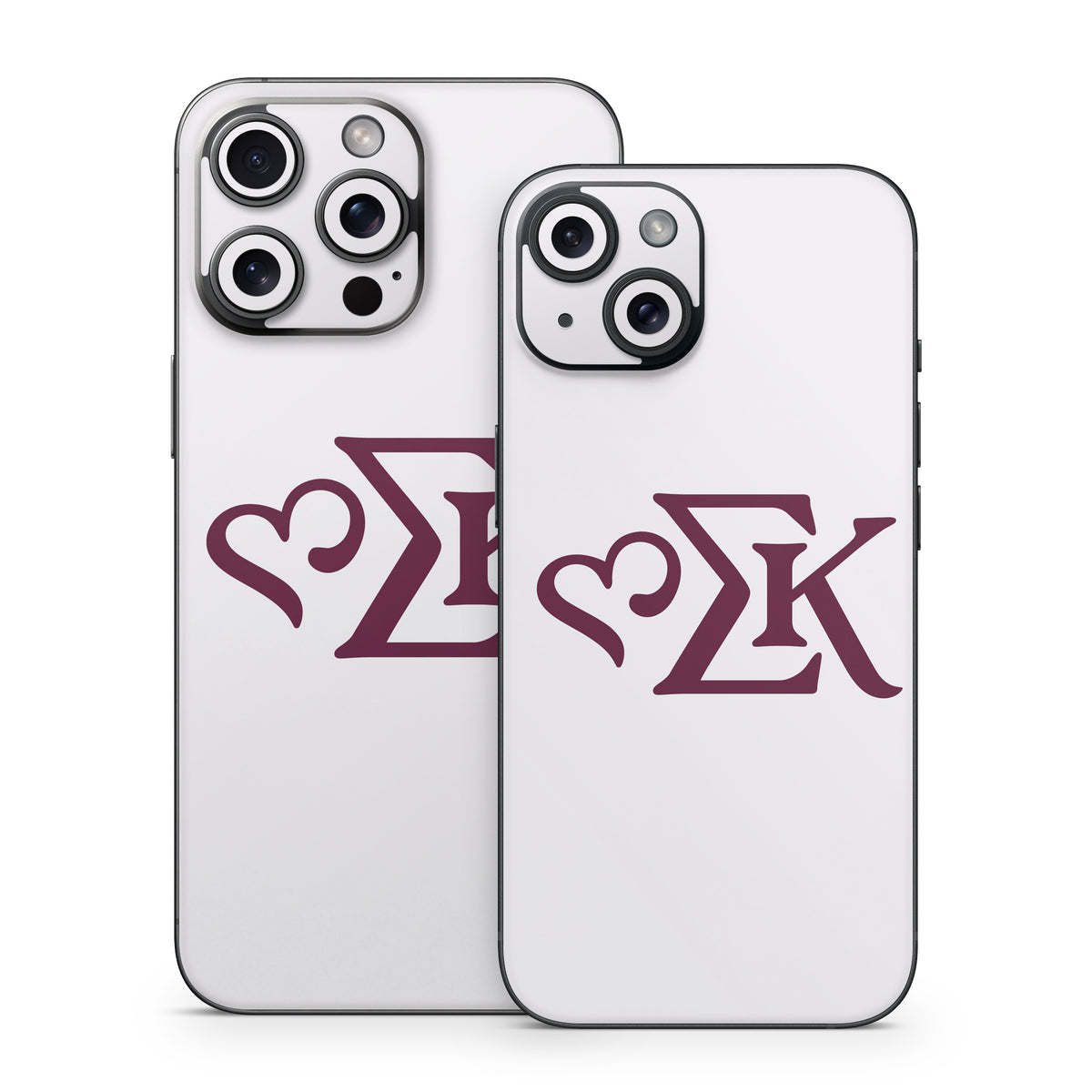 Sigma Kappa Greek Letters Mary Maroon on Dove Love - Apple iPhone 15 Skin
